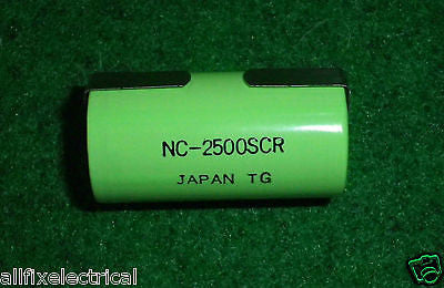 Fast Charge Tagged Sub-C Nickel Cadmium Rechargeable Battery with 2500mAh Capacity - Part # CAD615