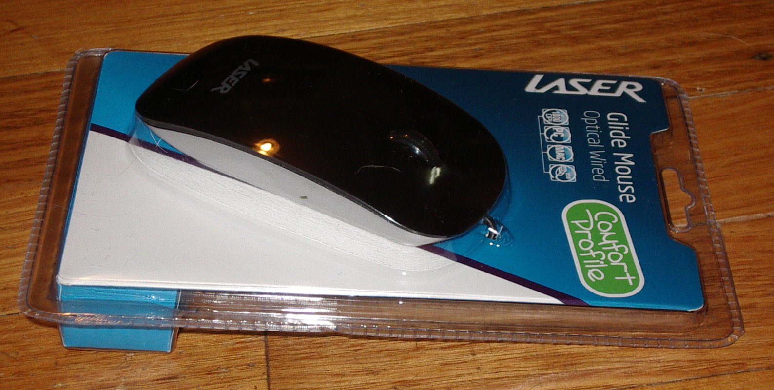 USB Optical 3-Button Computer Mouse with Scroll Wheel - Glide Black, Part # MOU213BK
