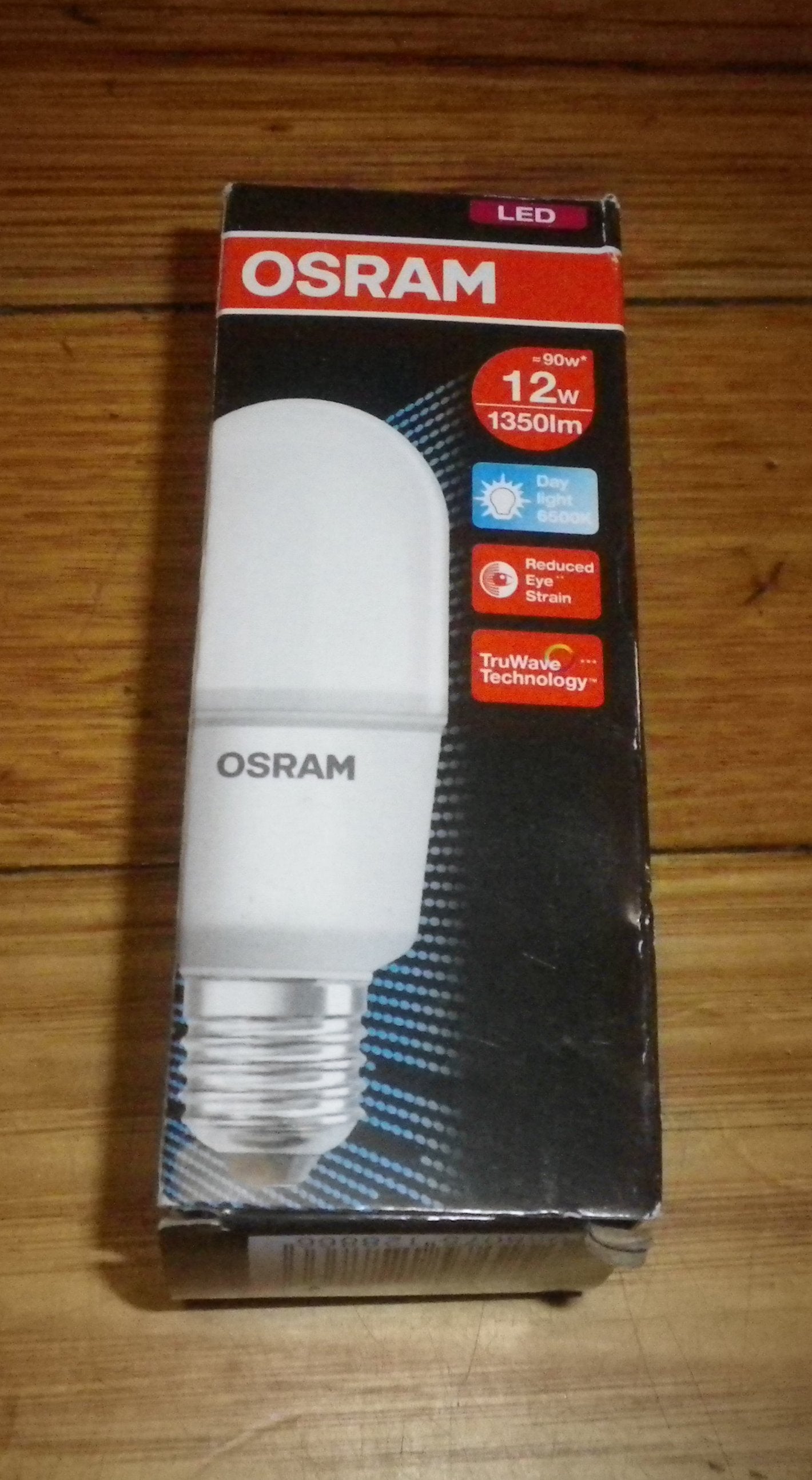 Osram 12Watt ES E27 LED Daylight Stick Globe with 1350 Lumens - Product Part # 128866