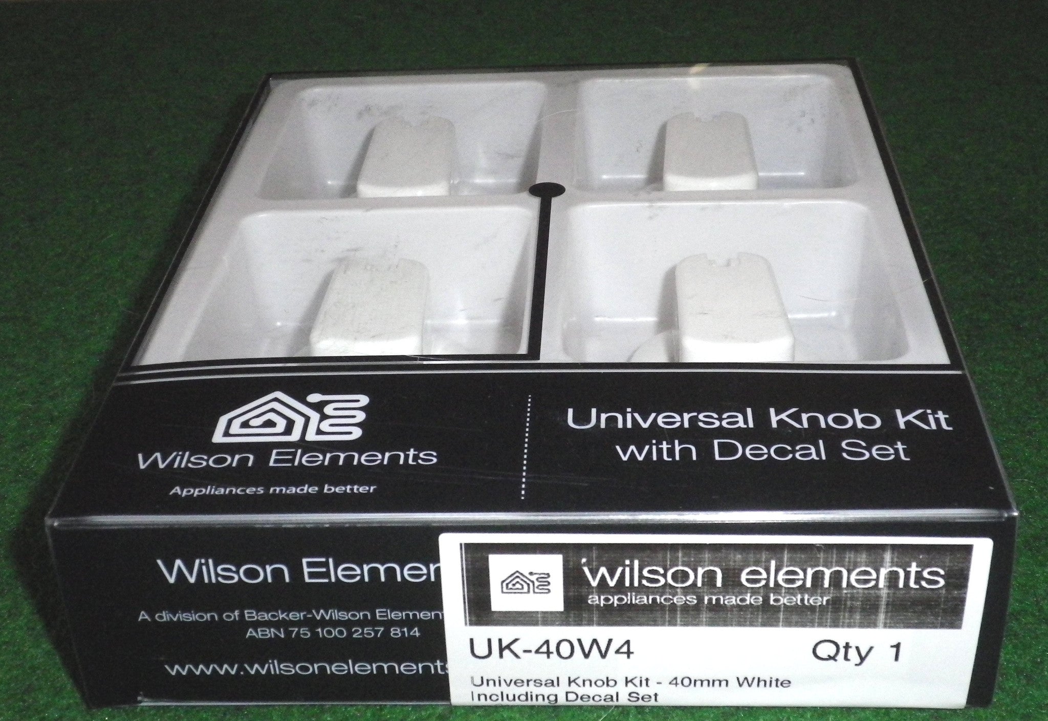 Universal White 40mm Gas or Electric Stove Control Knob Kit (Pack of 4) - Part Number UK-40W4