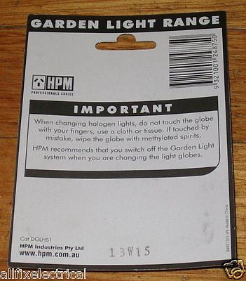HPM 5W 12V Halogen Garden Light Globes (Pack of 2) - Part # DGLHS1
