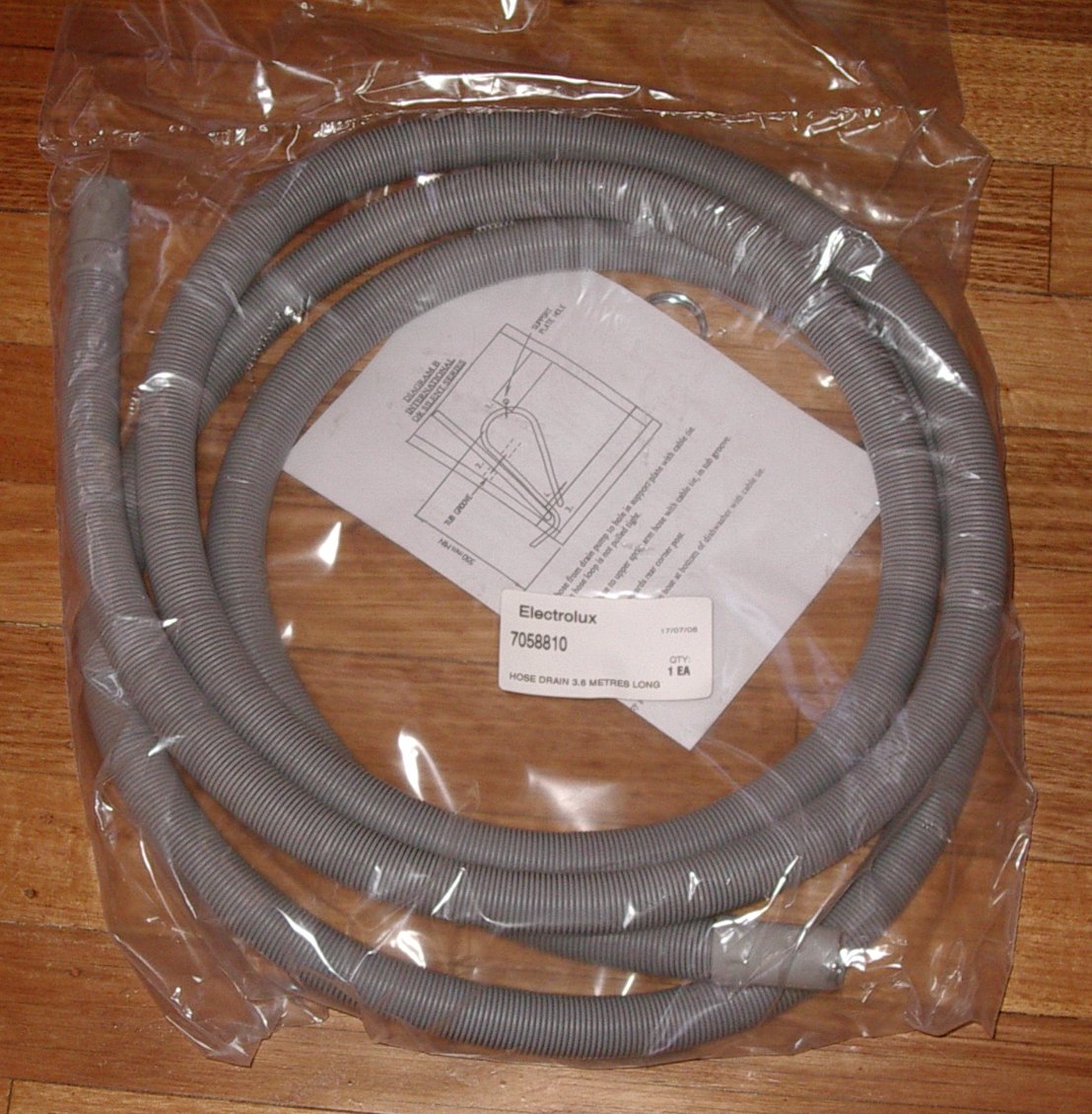New 3.6m Outlet Hose for Vulcan Dishlex 250SD, 500E, 640HD, Milano - Part # 7058810