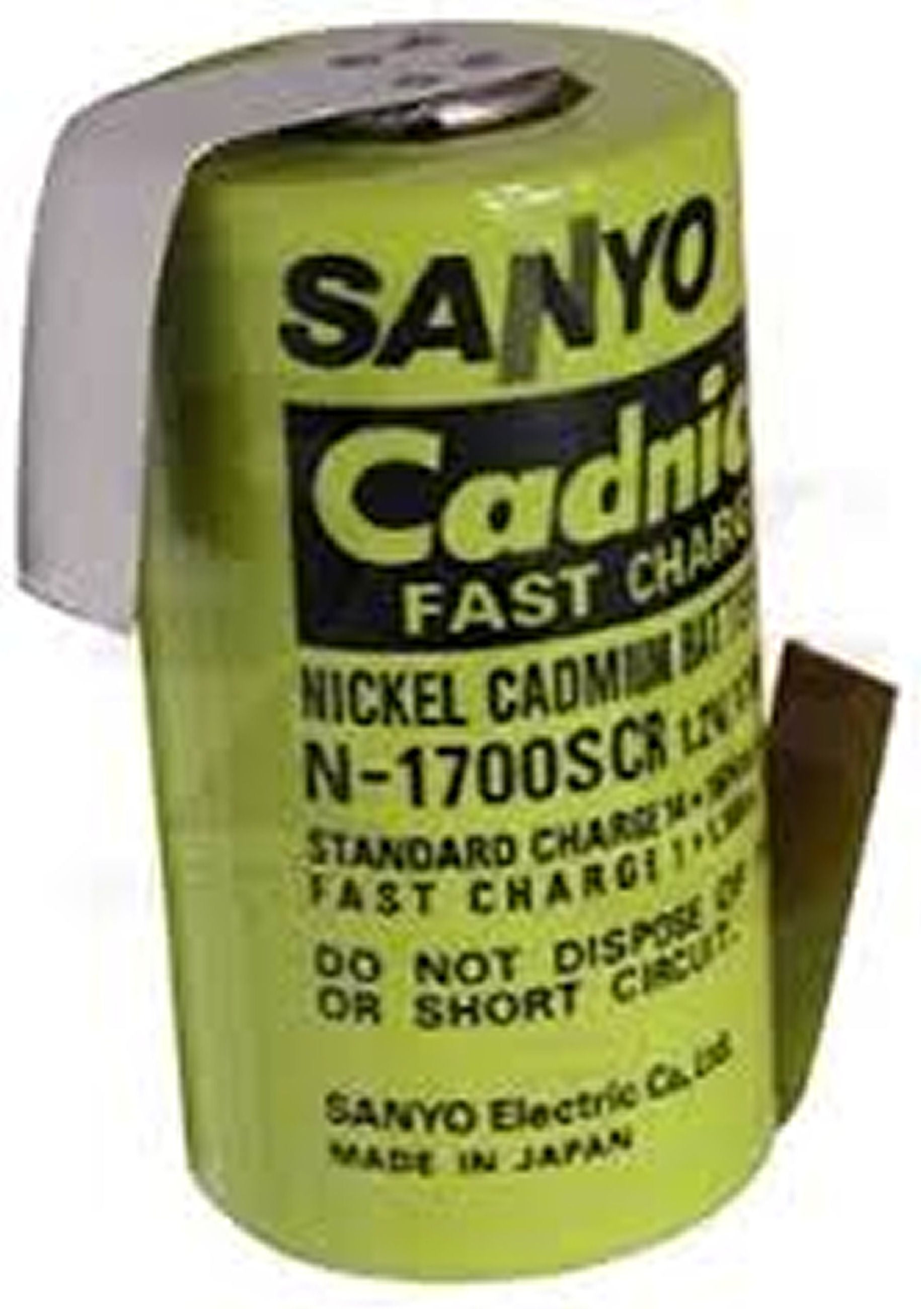 1700mAh Fast Charge Tagged Sanyo/Panasonic Nickel Cadmium Sub - C Battery CAD356