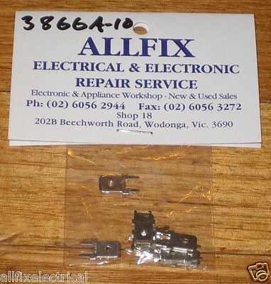Printed Circuit Board (PCB) Solderable 6.4mm Male Spade Terminals - Pack of 10 Pieces, Part Number 3866A-10