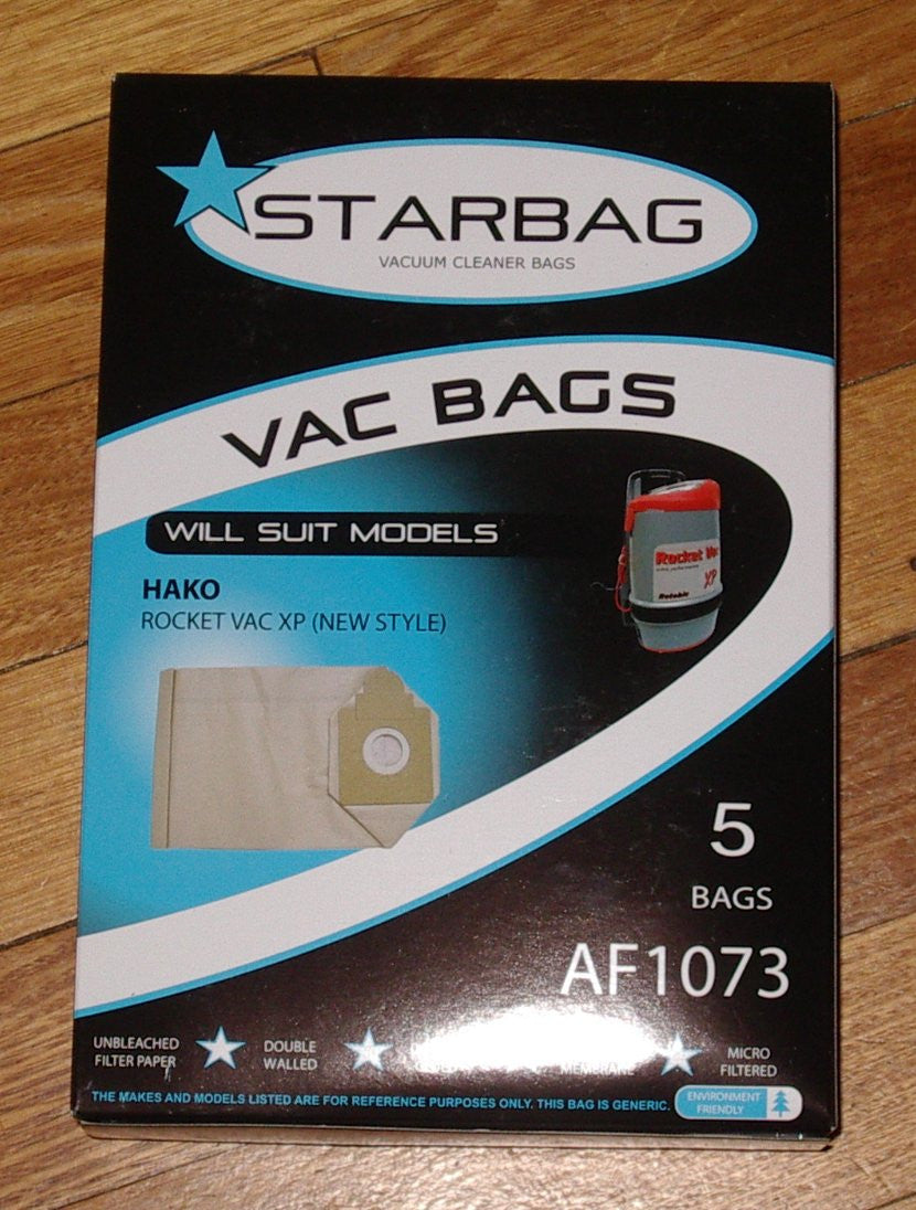 5-Pack Vacuum Cleaner Bags (Part # AF1073) for Hako Rocket Vac XP