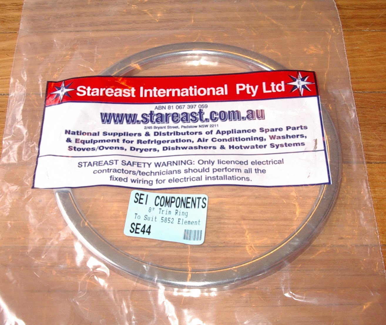 Westinghouse 180mm Chrome Trim Ring - Part SE44 for Large Stoves