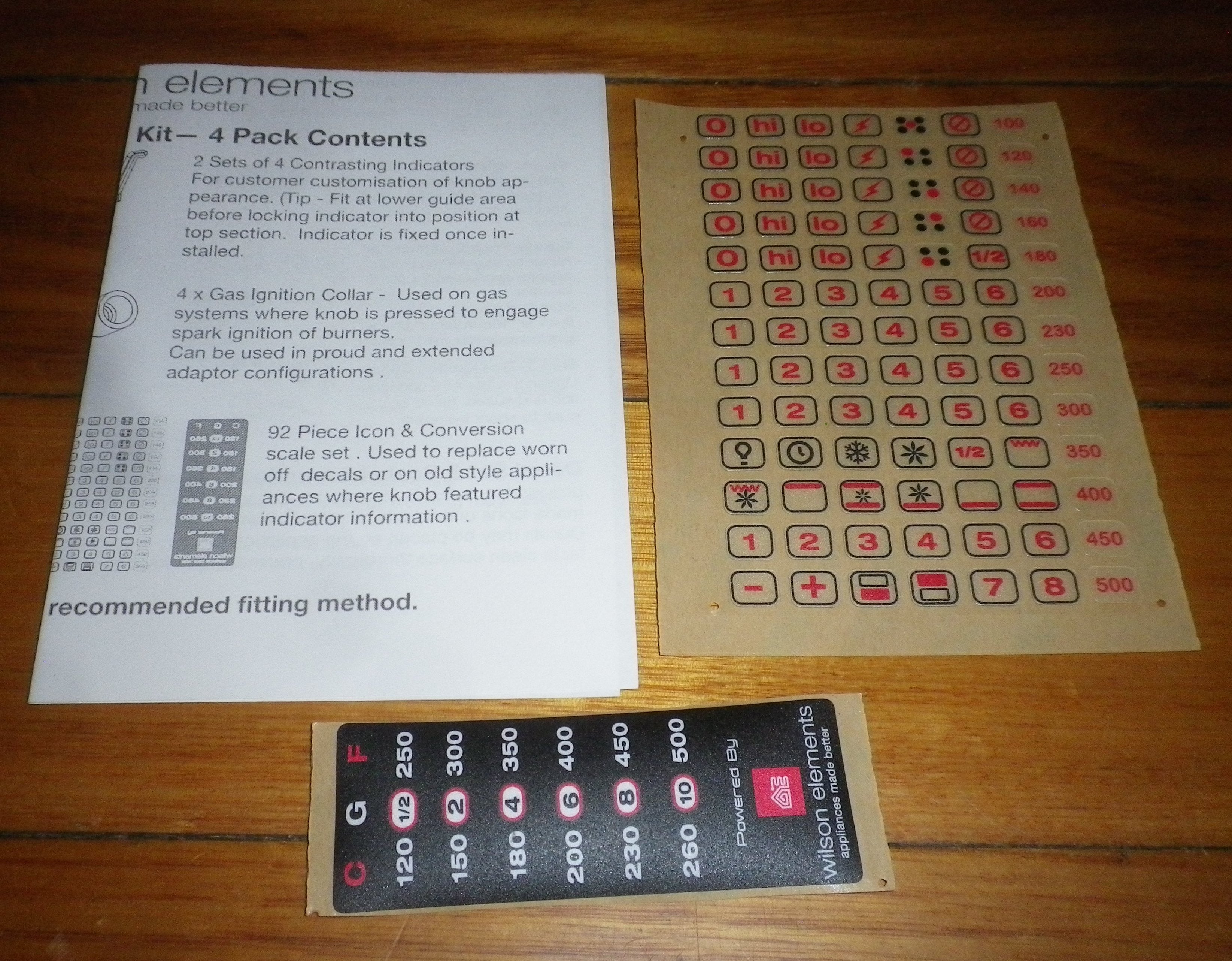 Universal Chrome 55mm Gas or Electric Stove Control Knob Kit with Decals (Pack of 4) - Part Number UK - 55C4