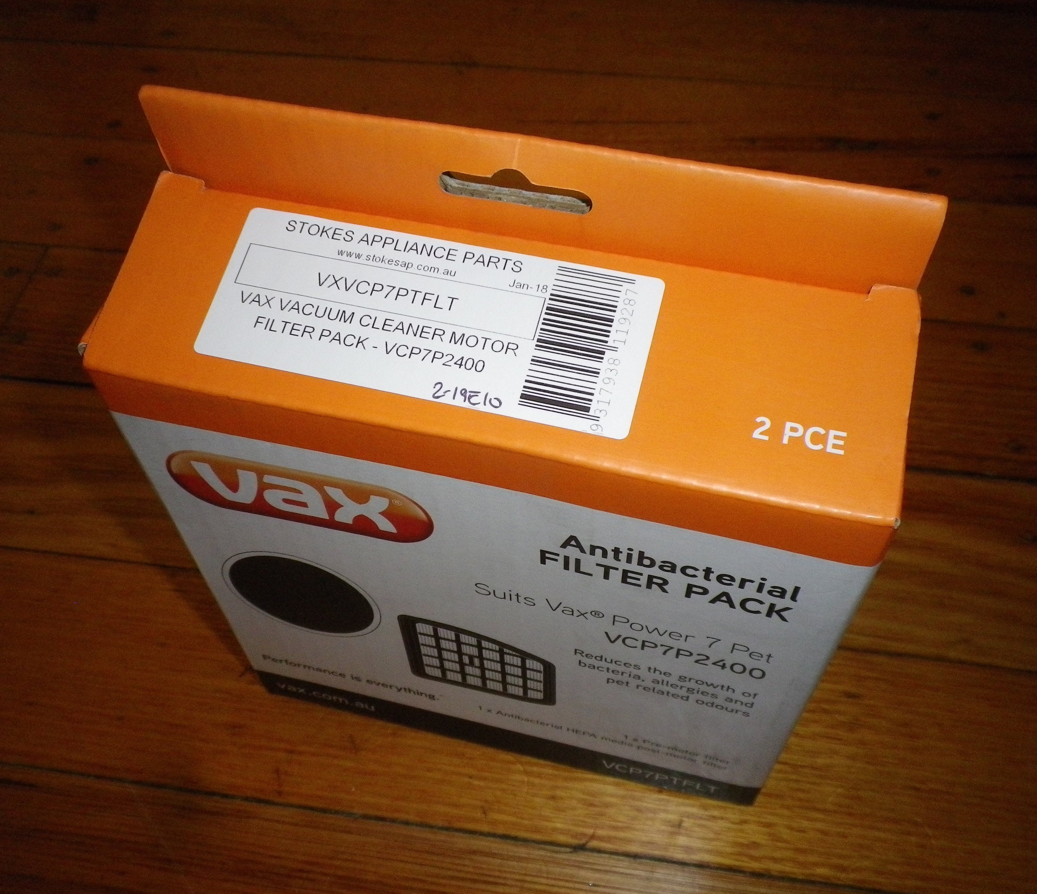 Genuine Vax Antibacterial Hepa Filter Set for Power 7 Pet Vacuum Cleaner - Part No. VCP7PTFLT