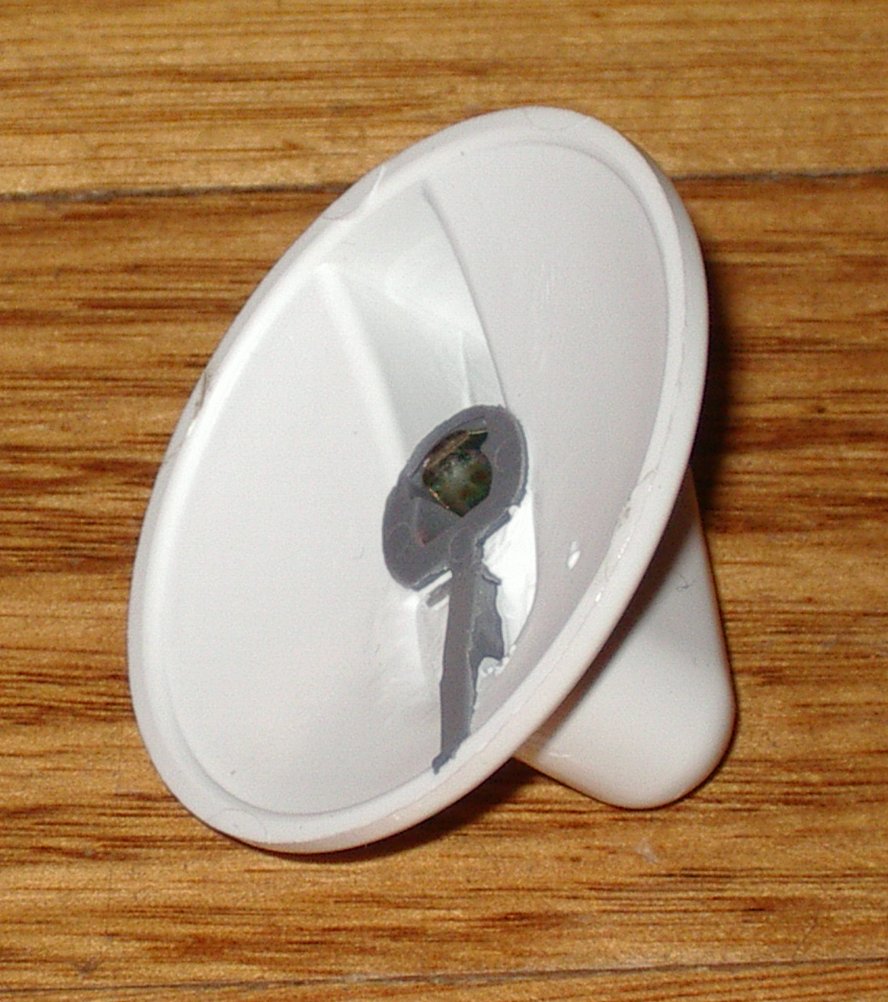 White Plastic Stove Control Knob - Simpson Nova Part # 0019007720