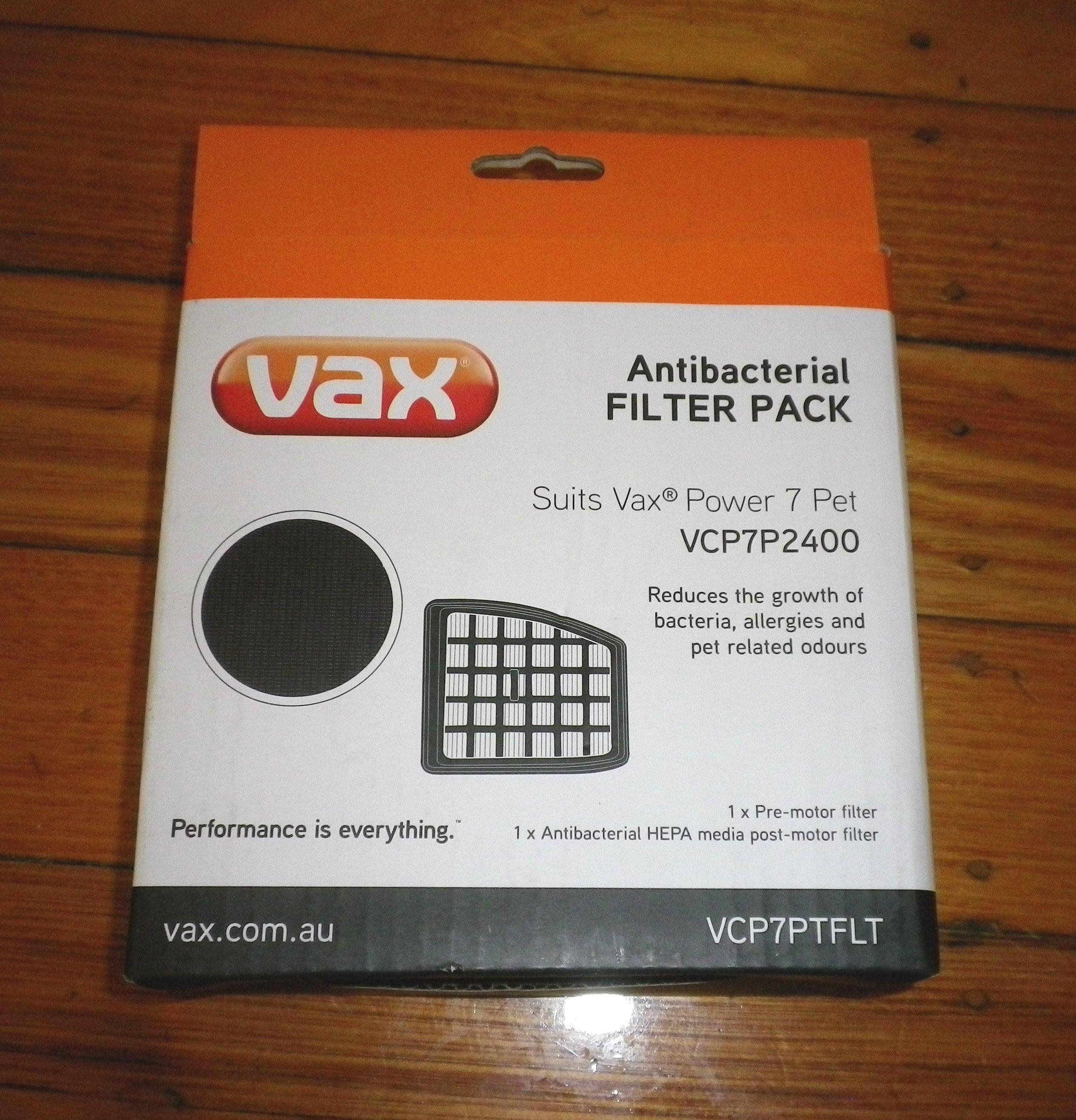 Genuine Vax Antibacterial Hepa Filter Set for Power 7 Pet Vacuum Cleaner - Part No. VCP7PTFLT