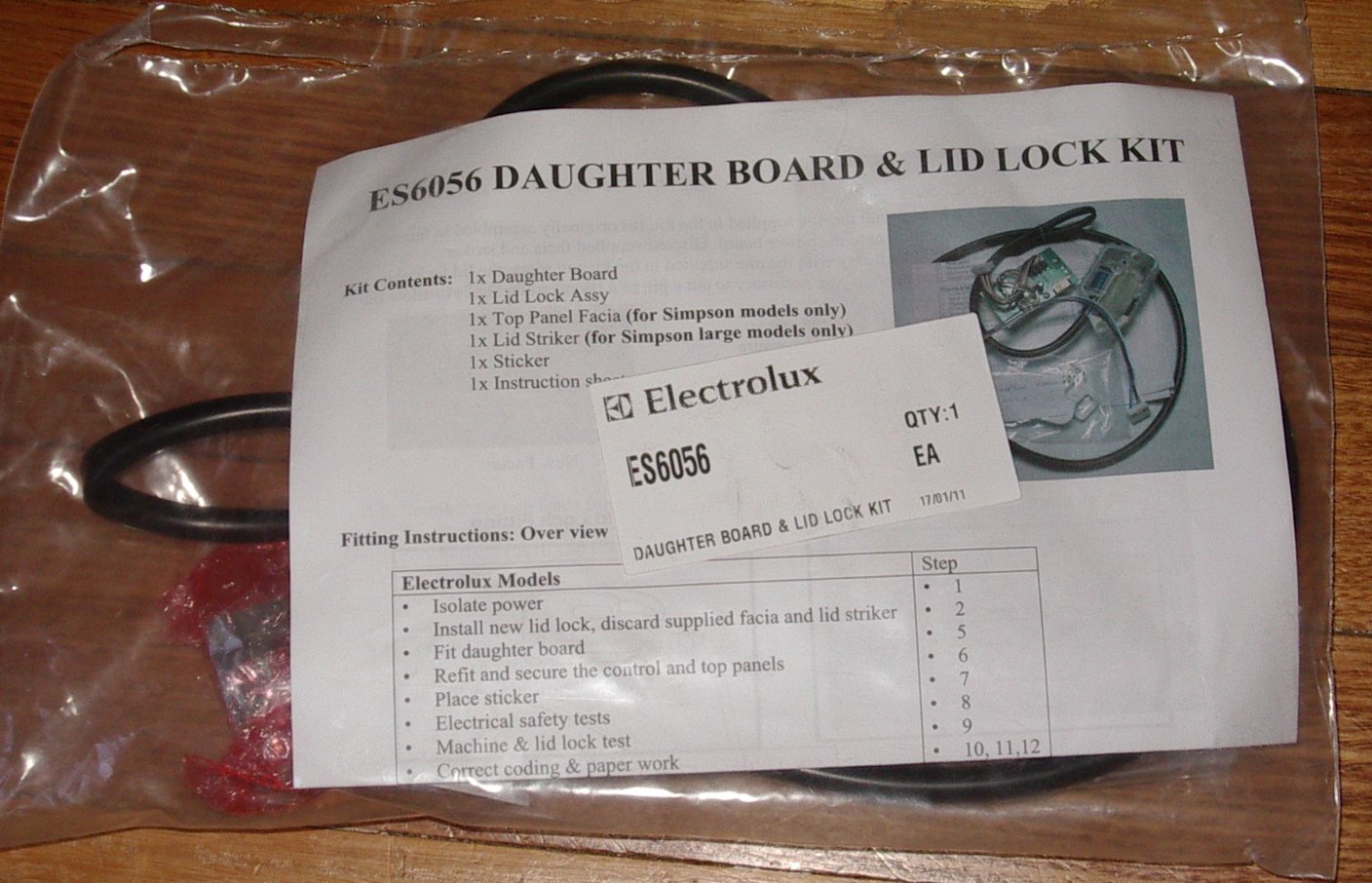 Simpson SWT Series Washing Machine Lid Lock Kit with Daughterboard - Part Number ES6056