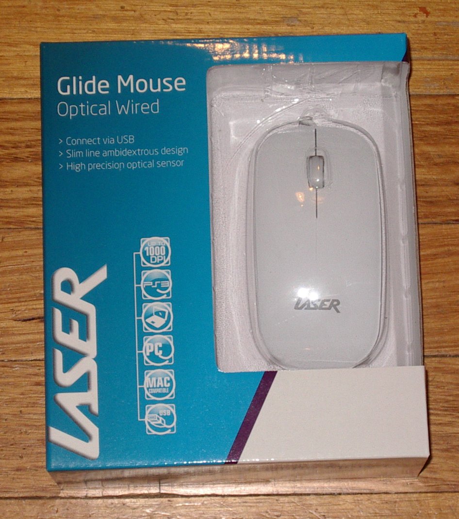 Slim USB 3-Button Optical Computer Mouse with Scroll - MOU213WH