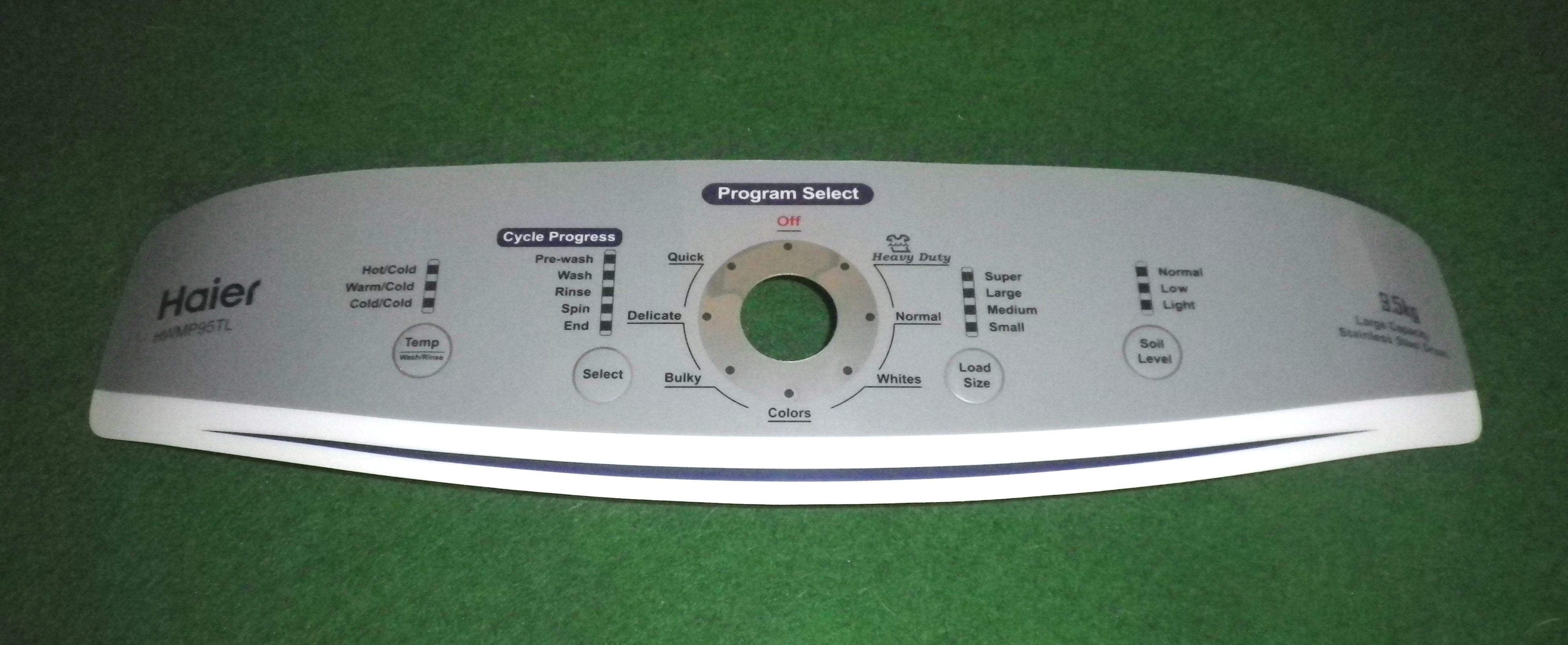 Haier 9.5Kg HWMP95TLU Front Panel Decal - Part # H0030508470