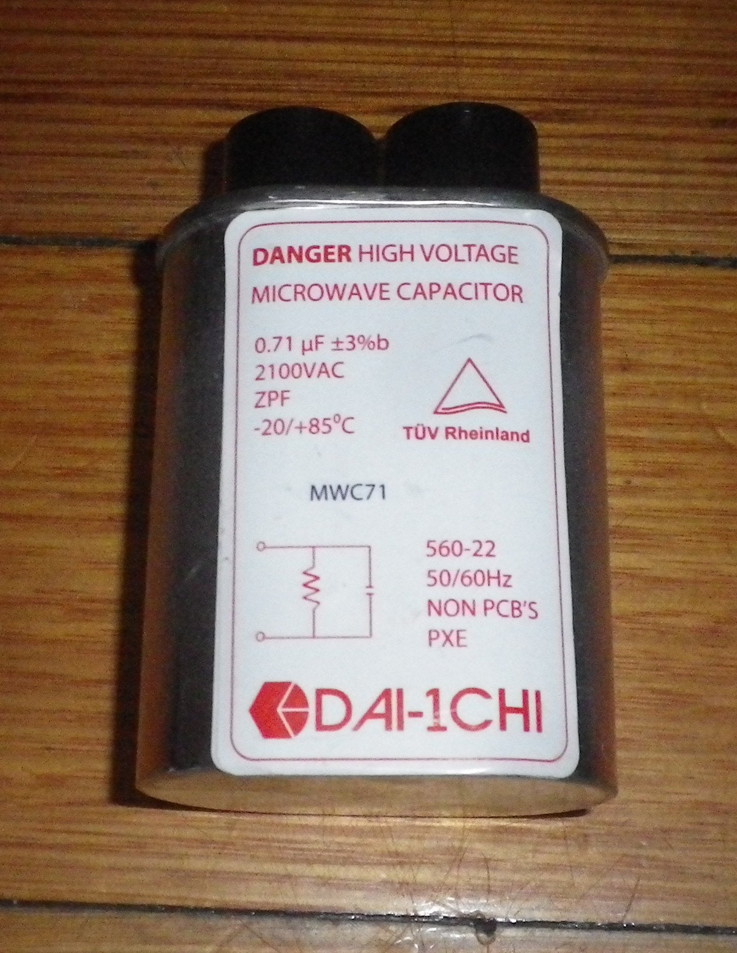 Daichi 0.71MFD 2100V High Voltage Microwave Oven Capacitor - Part # MWC71