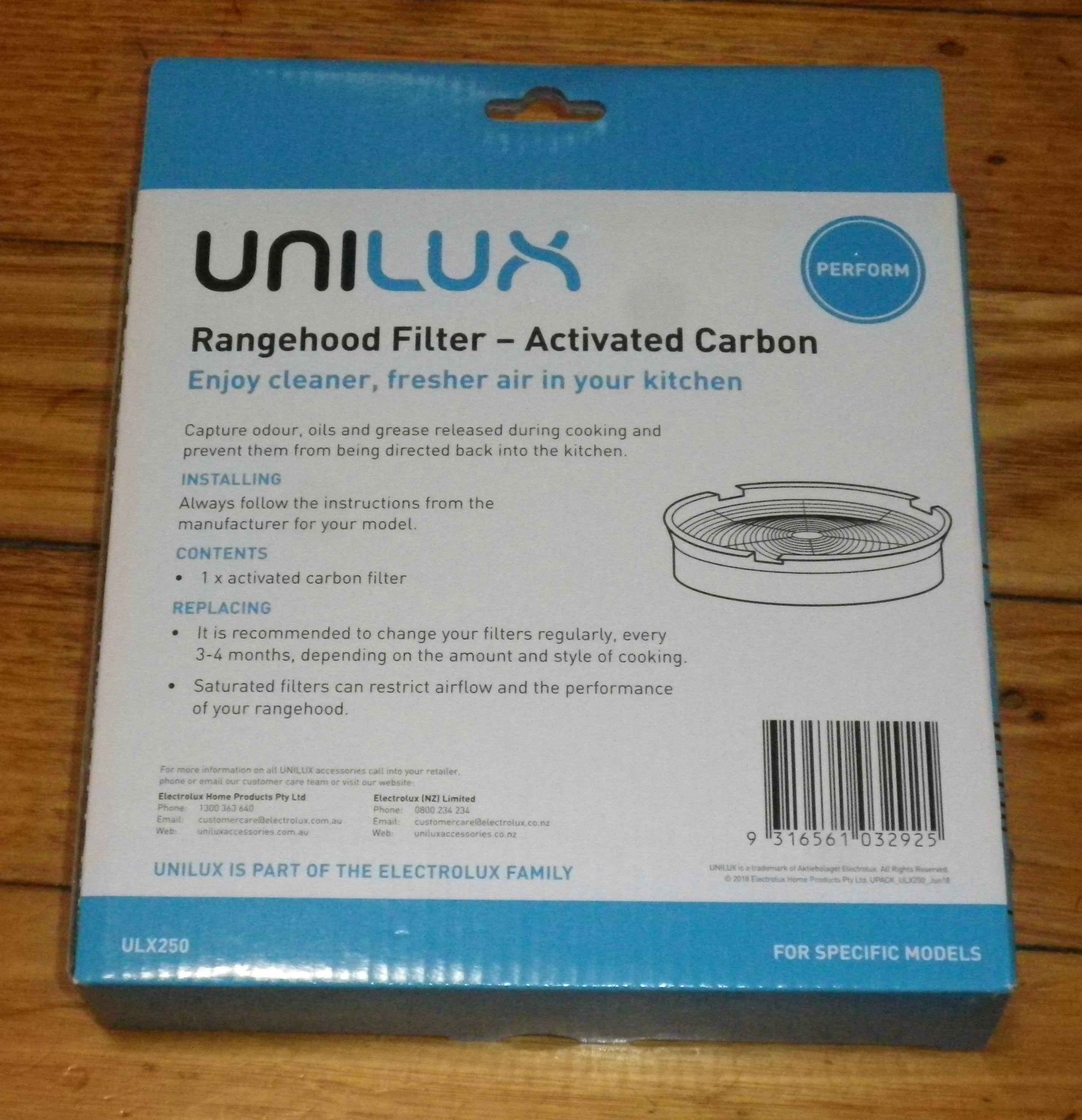 Westinghouse & Chef Compatible Round Activated Charcoal Rangehood Filter - ULX250