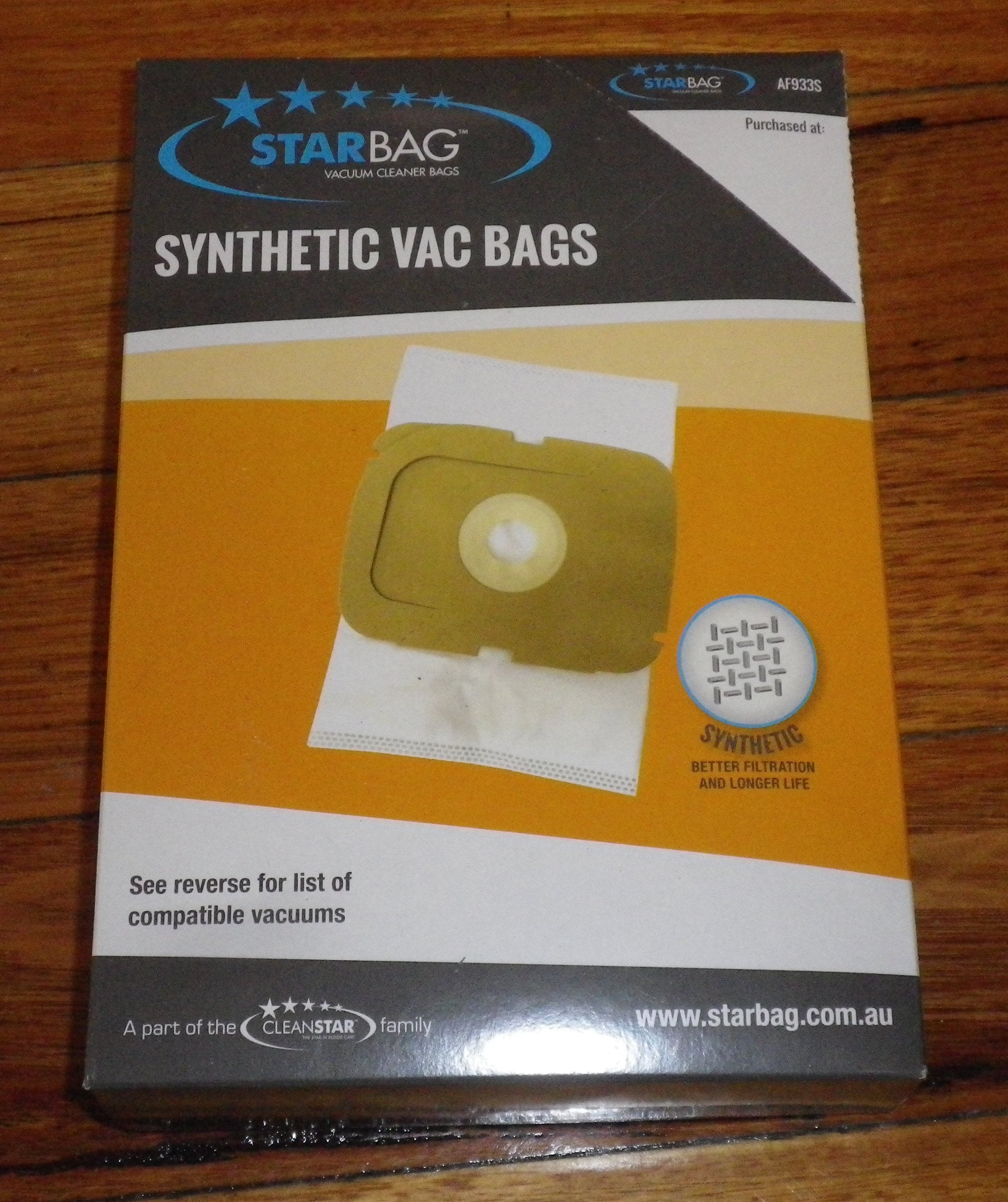 Premium High Filtration Vacuum Cleaner Replacement Bags (Pack of 5) Compatible with Sauber - StarBag Part No. AF933S