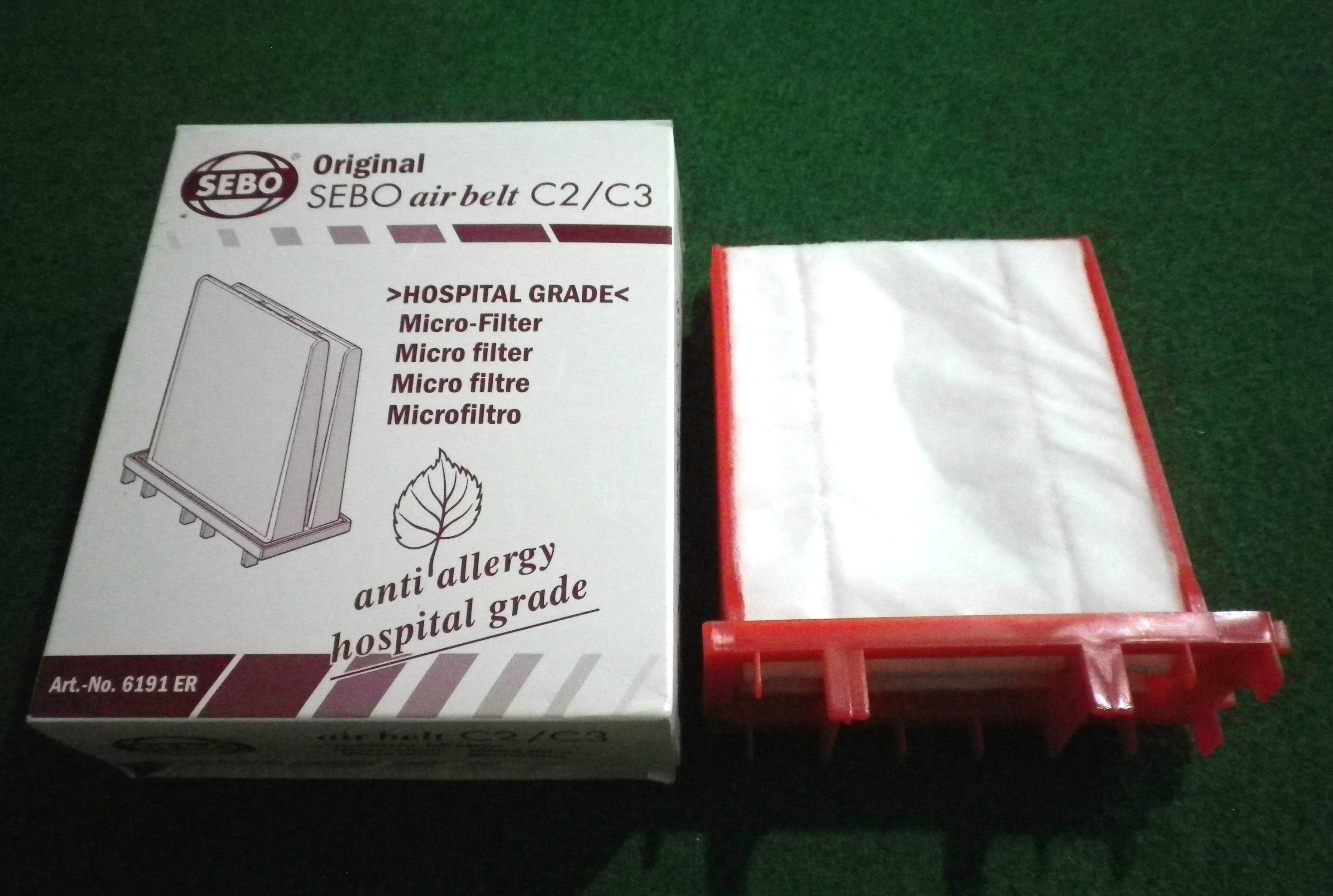 Sebo High - Efficiency Micro Filter Air Belt for C2 and C3 Vacuum Cleaners - Part # VC6191ER