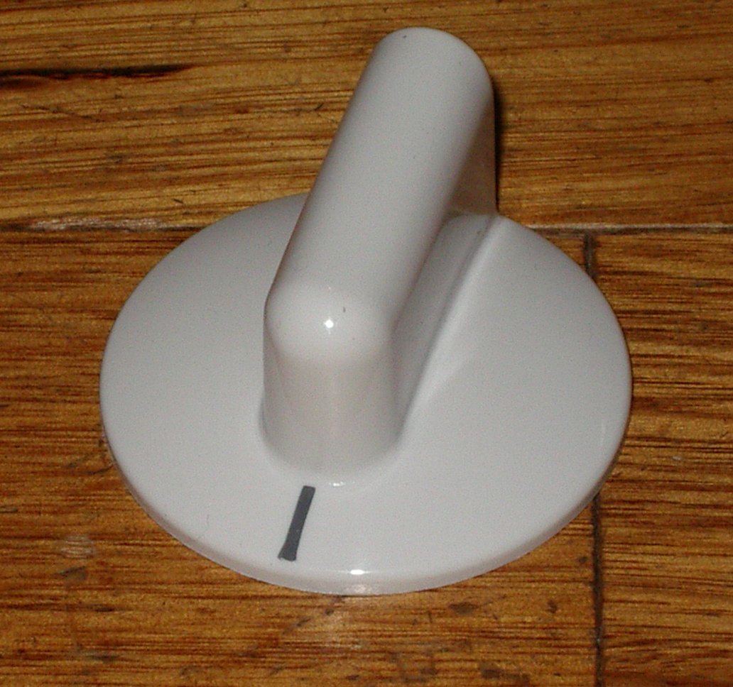 White Plastic Stove Control Knob - Simpson Nova Part # 0019007720