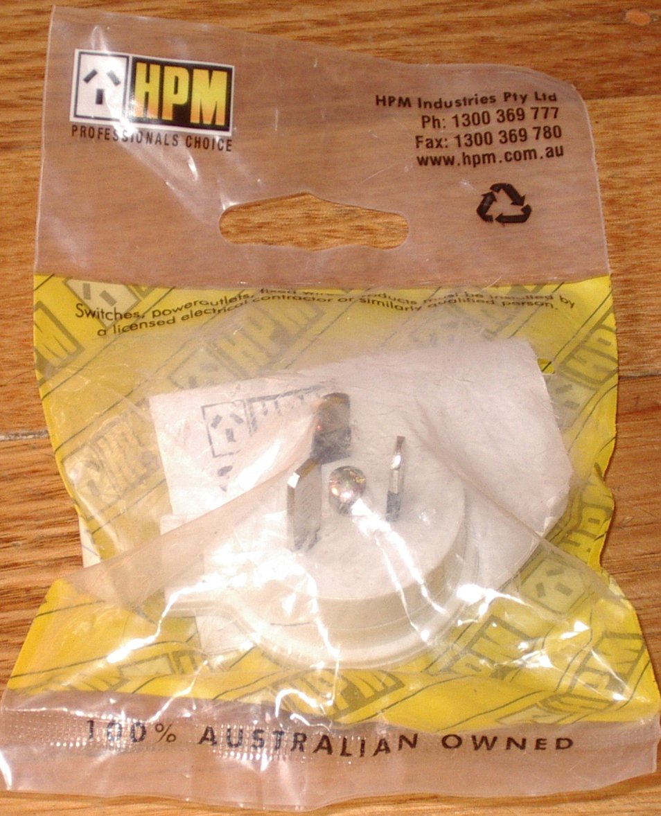 HPM White 10 Ampere 240 Volt Three - Pin Side - Entry Main Power Plug Top (Part Number ACP410) for Electrical Appliances