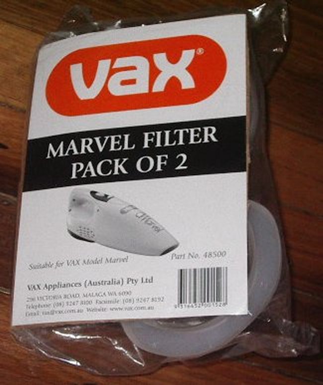 Vax Authentic Marvel Vacuum Cleaner Filter Set of 2 Pieces - Part Number 48500