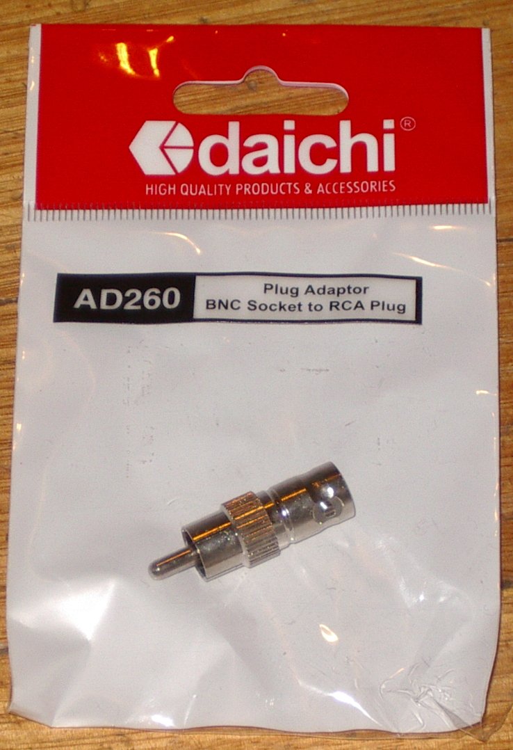High - Quality Video Signal Adaptor: RCA Plug Conversion to BNC Socket, Part Number AD260