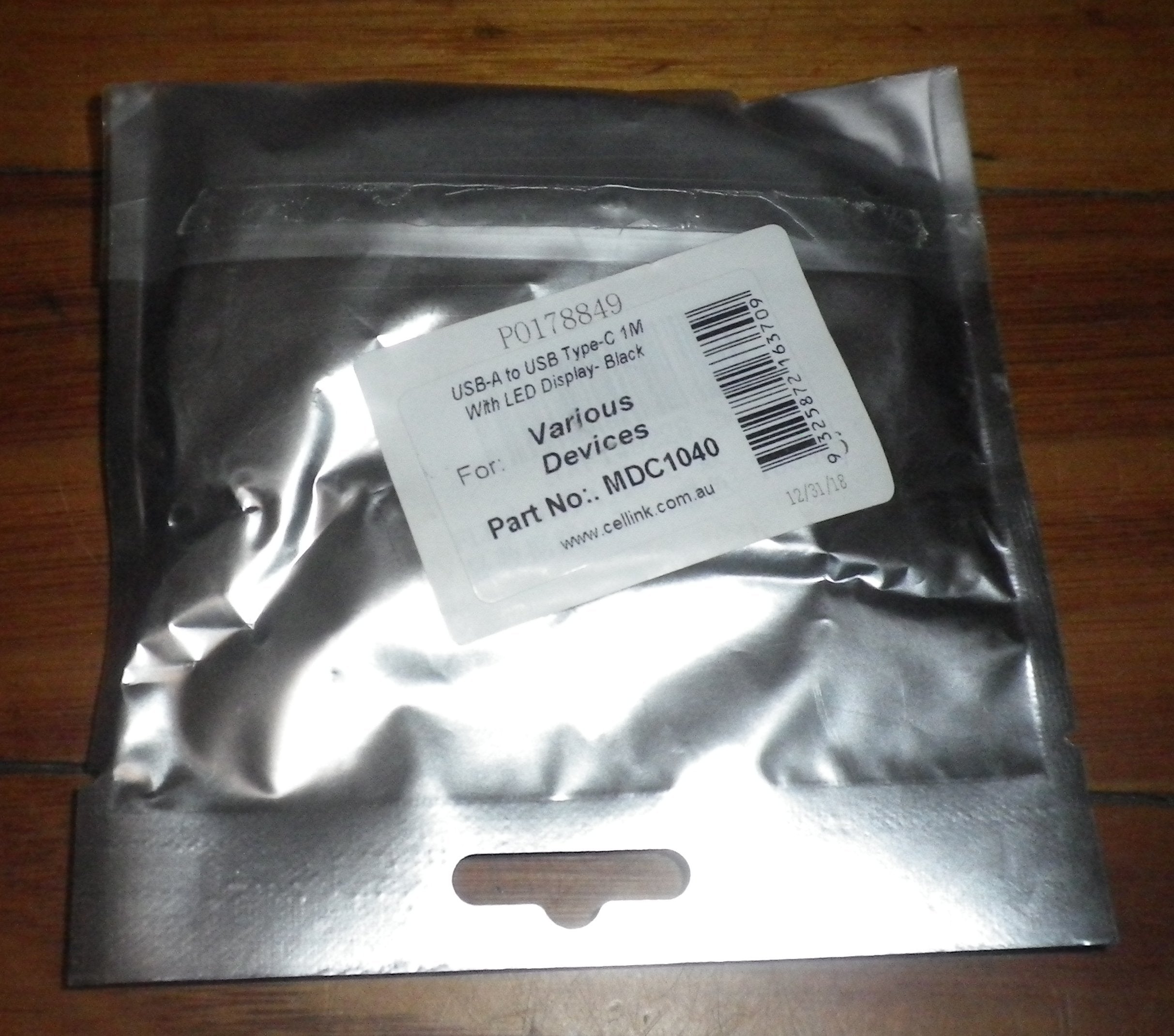 1m USB-A to USB-C Male-Male Charging Lead - Part # MDC1040