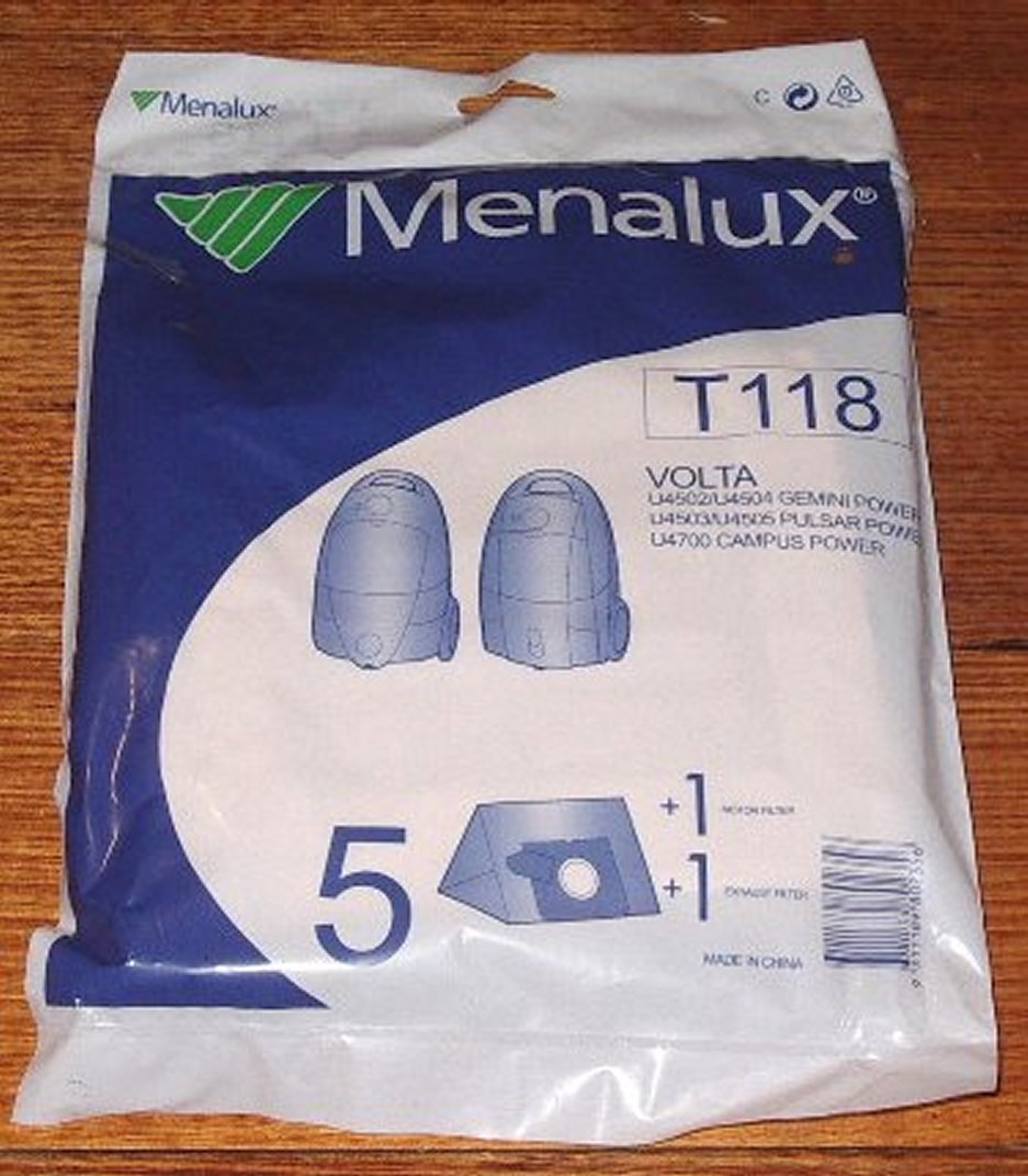 Volta Gemini U4502 - U4505 Disposable Vacuum Cleaner Bags - Part Number T118N, Pack of 5 with Filters