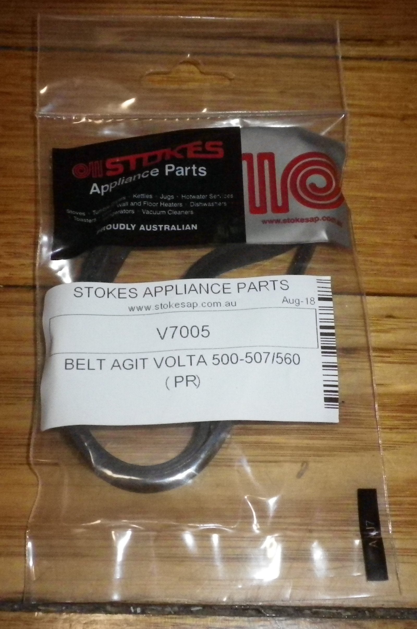 Volta U500 Series Replacement Vacuum Cleaner Brush Roller Drive Belts - Pack of 2, Part # V7005