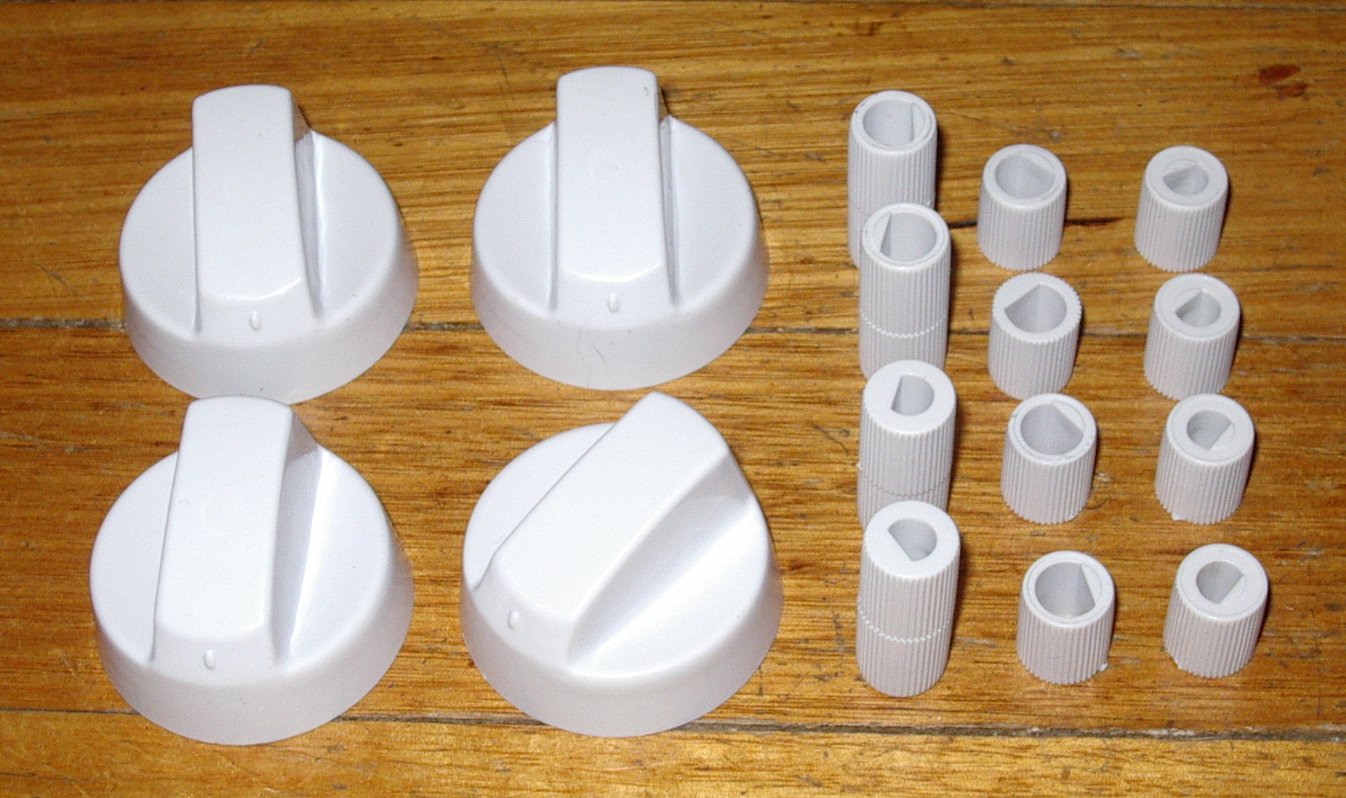 Universal White Gas or Electric Stove Control Knob Kit (Pack of 4) - Part KNB36K