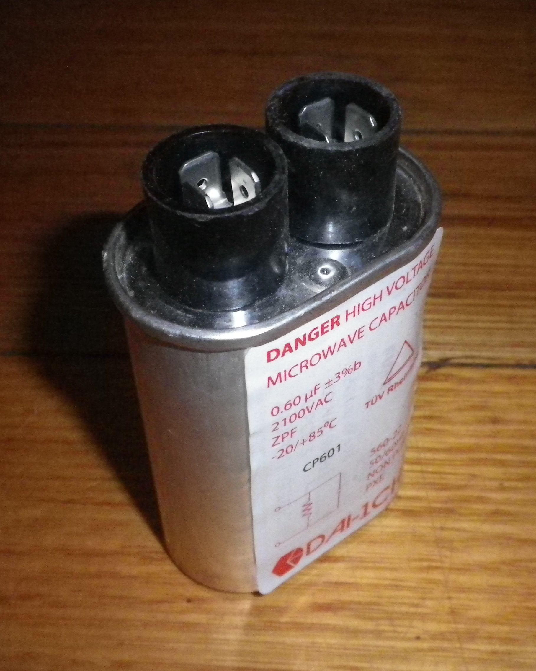 High Voltage Capacitor for Microwave Oven - 0.60 Microfarads, 2100 Volts - Part # CP601