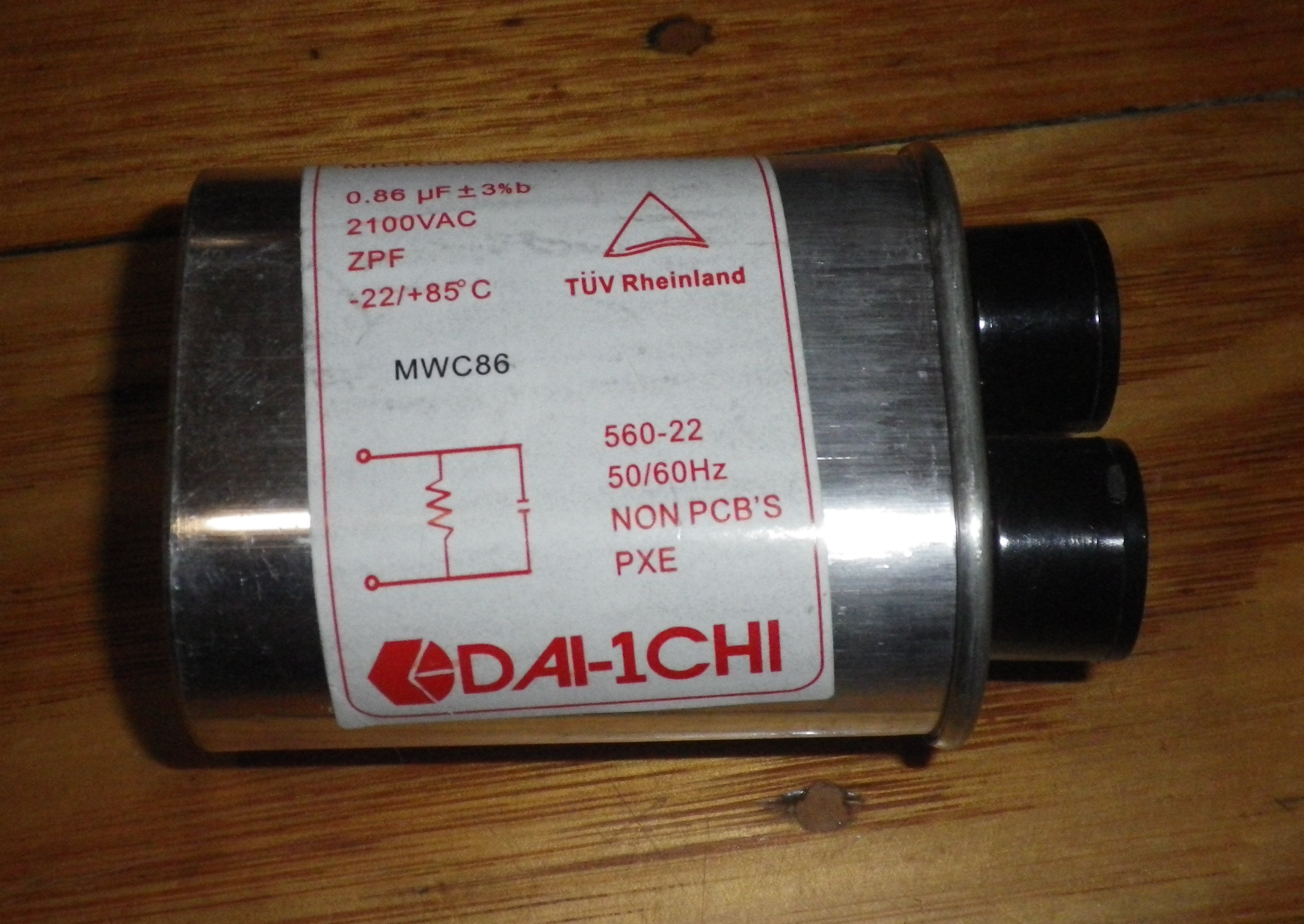 2100V 0.86MFD High Voltage Microwave Capacitor - Part # MWC86