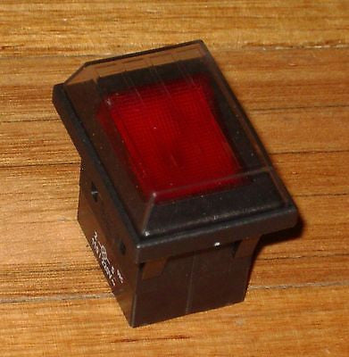 Red Illuminated DPST Rocker Switch with Clear Plastic Cover # A31A