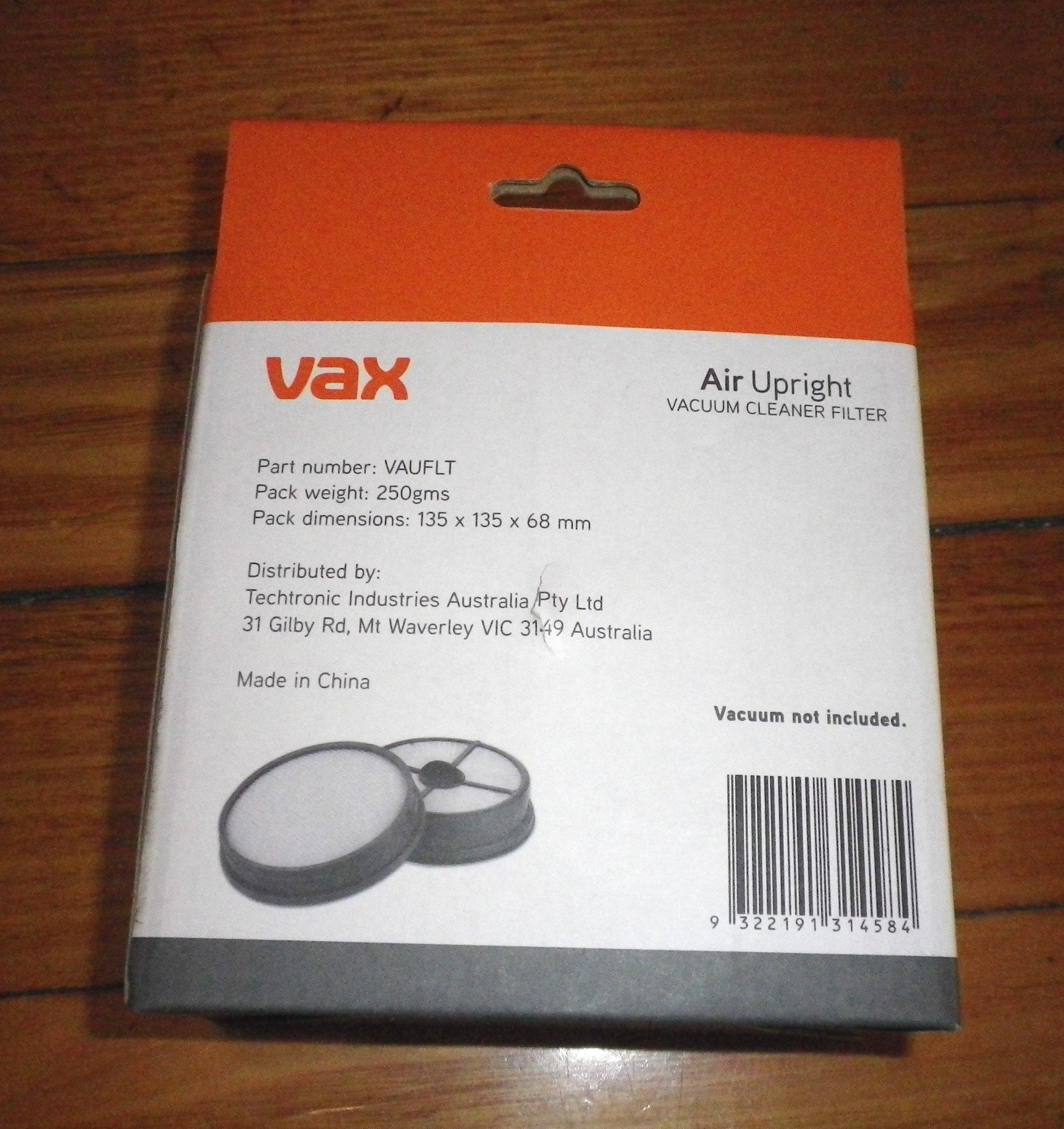 Vax Authentic VAU1200, VARU1200, VX55 Air High - Efficiency Hepa Filter Set - Part Number VAUFLT