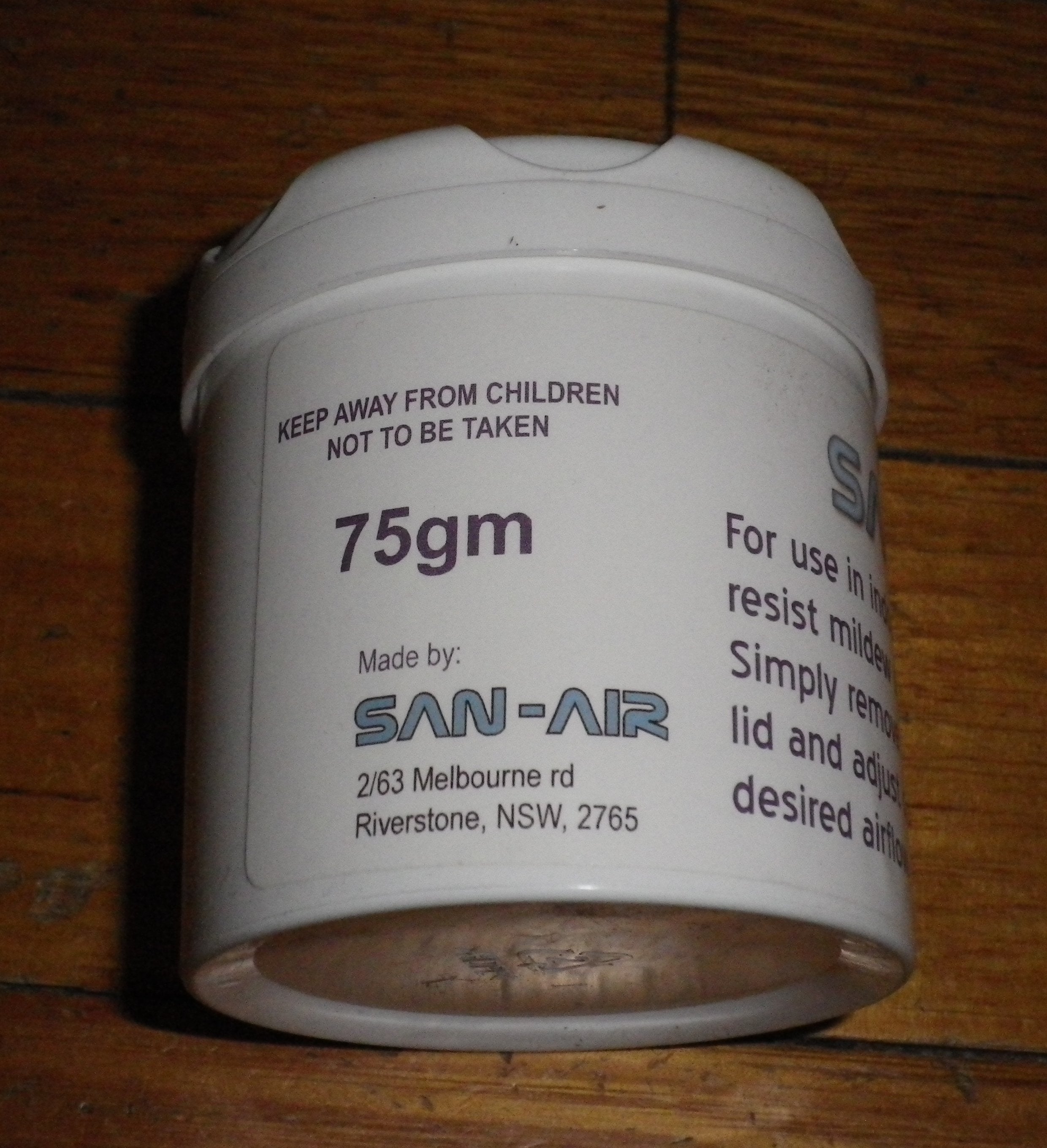 San-Air 75gm Personal and Room Air Sanitizer Jar - Product Part Number CL050