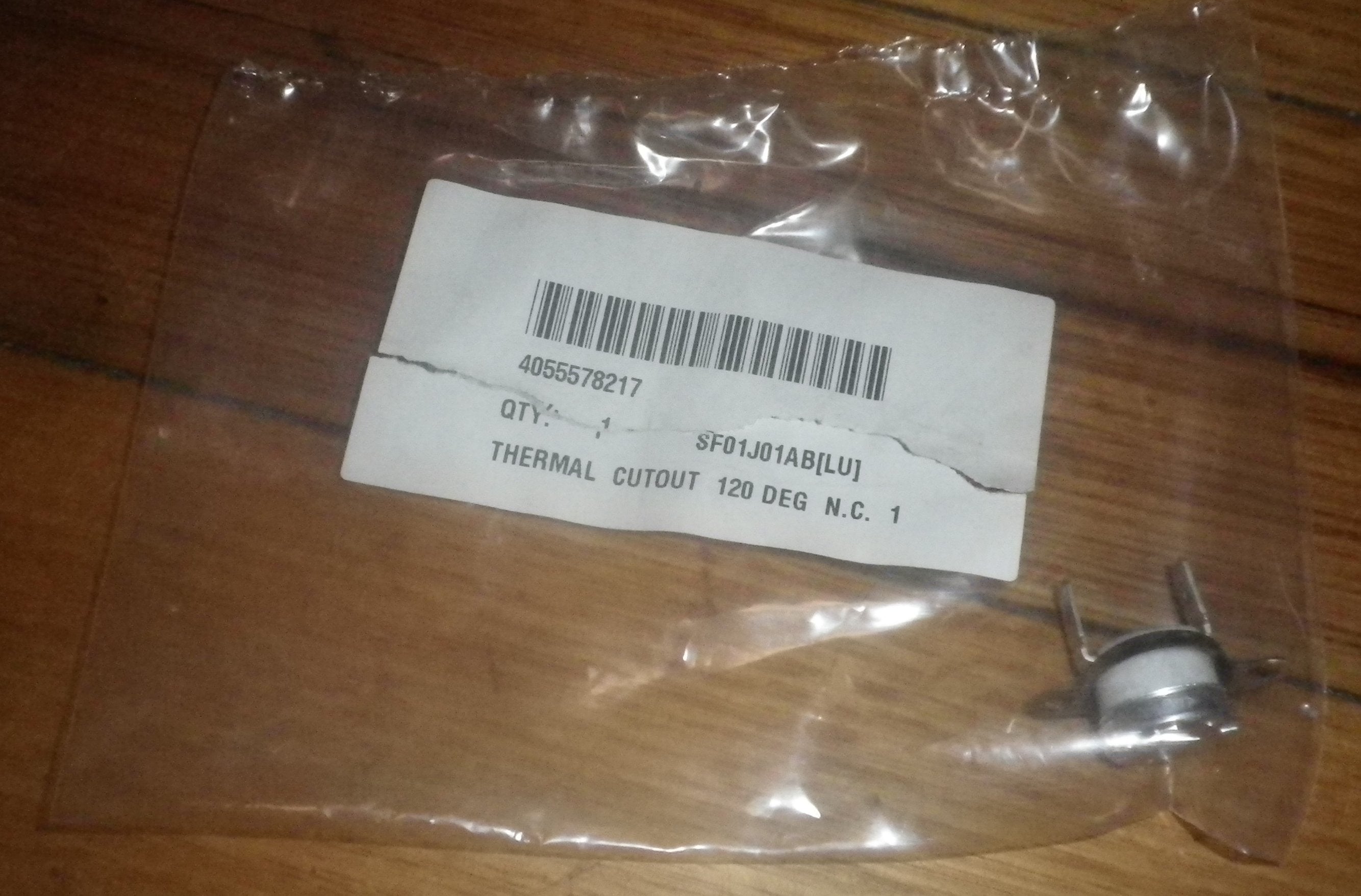 Westinghouse 16 Ampere 120 Degree Celsius Normally Closed Klixon Safety Thermal Cutout Thermostat - Part Number 4055578217