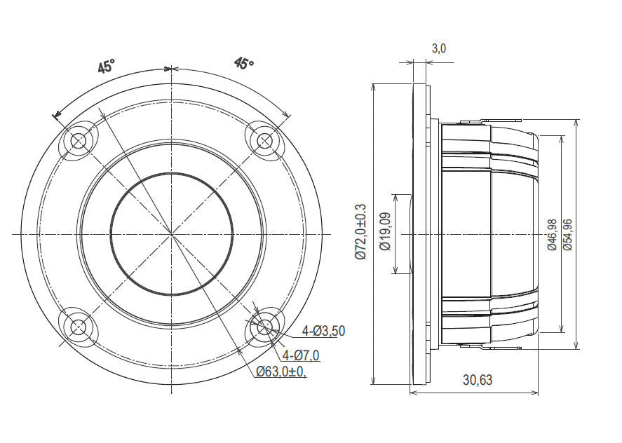 High - Performance SB Acoustic Neodymium Ring Dome Tweeter - SB29RDNC - C0004