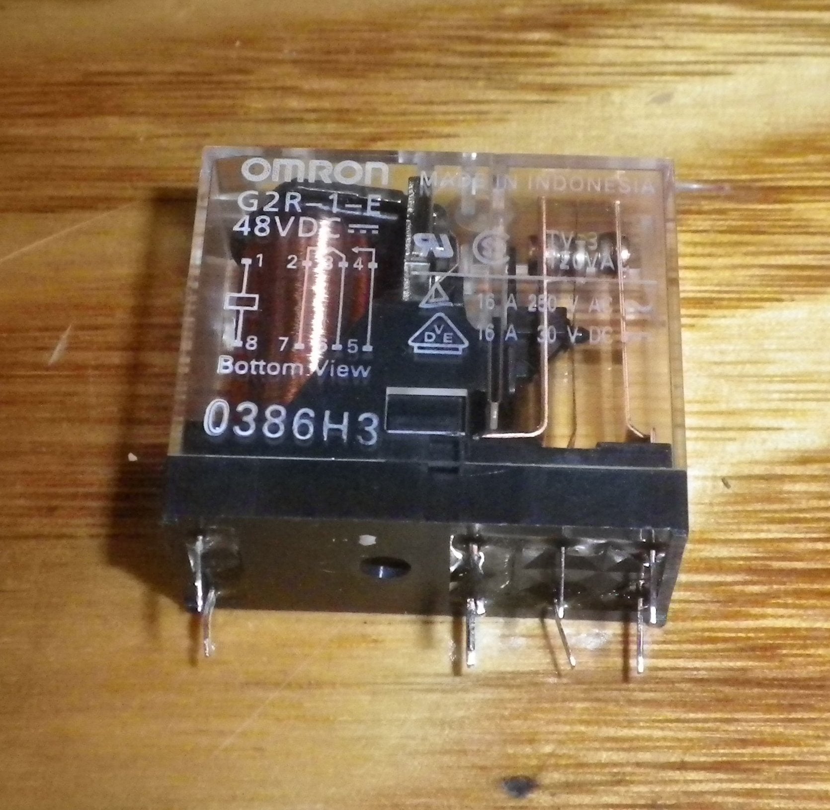 Omron 48V DC SPDT Relay with 16Amp Contacts - Part # G2R-1-E 48DC