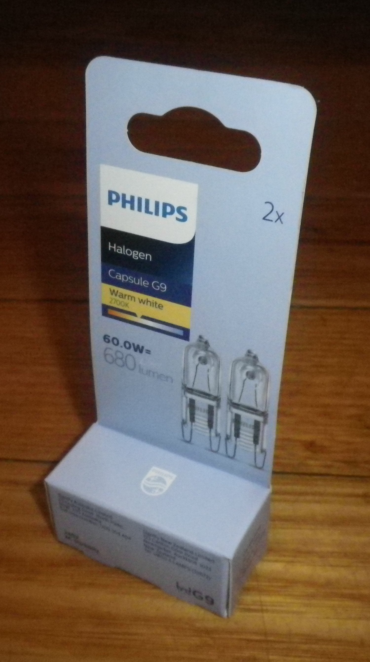 Philips 60W 240V Frosted Halogen Wedge Globe with G9 Base - Pack of 2 (Part # 250949)