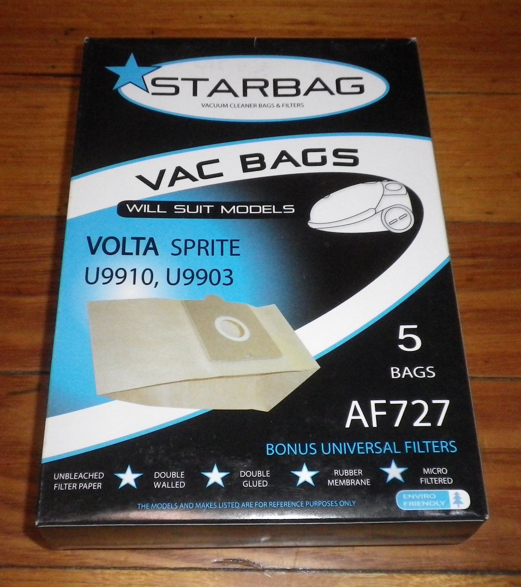 Disposable Volta Sprite U9901, U9903 & Entronic TEK9901E Vacuum Cleaner Bags (Pkt 5)