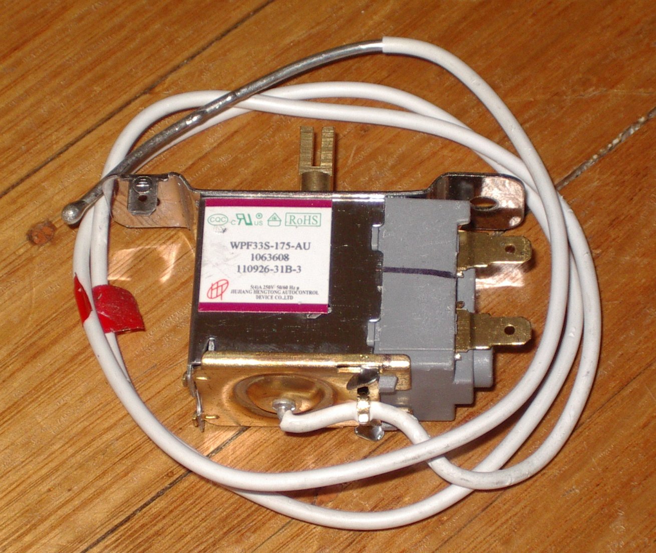 Westinghouse Asian-Style Standard Upright Freezer Thermostat Replacement Part - Part Number 1063608, Model WPF33S-175-AU