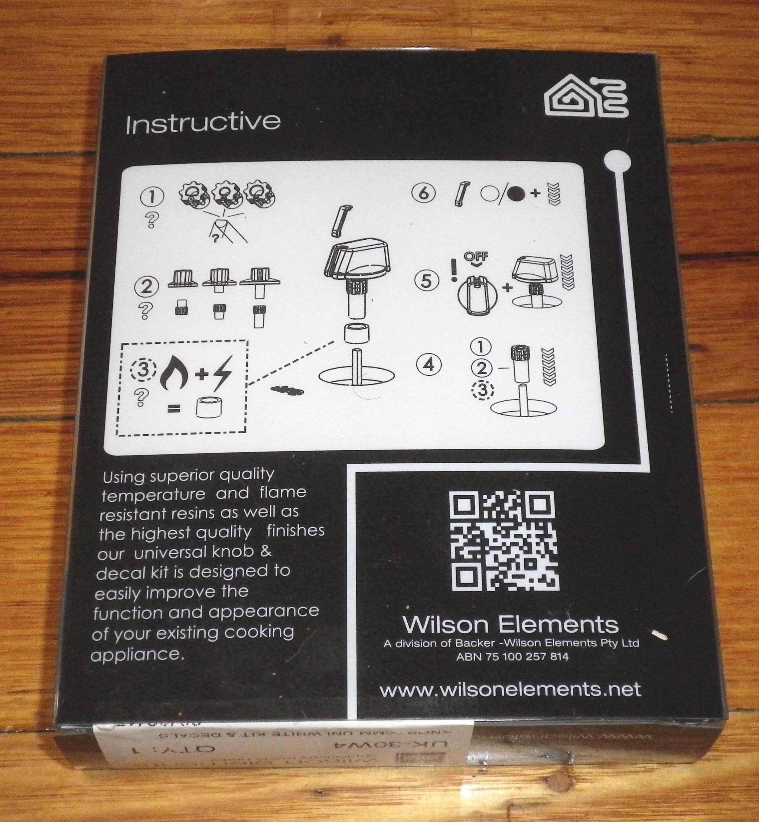 Universal White 30mm Gas or Electric Stove Control Knob Kit with Decals (Pack of 4) - Part Number UK-30W4