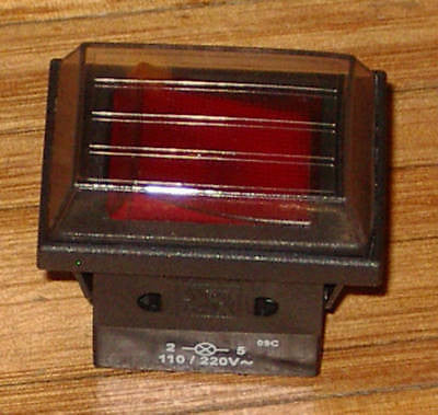 Red Illuminated DPST Rocker Switch with Clear Plastic Cover # A31A