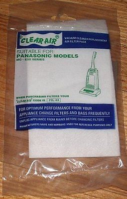 Panasonic Upright Vacuum Cleaner MC - E50 Series High - Efficiency Filter Set, Part Number FIL43