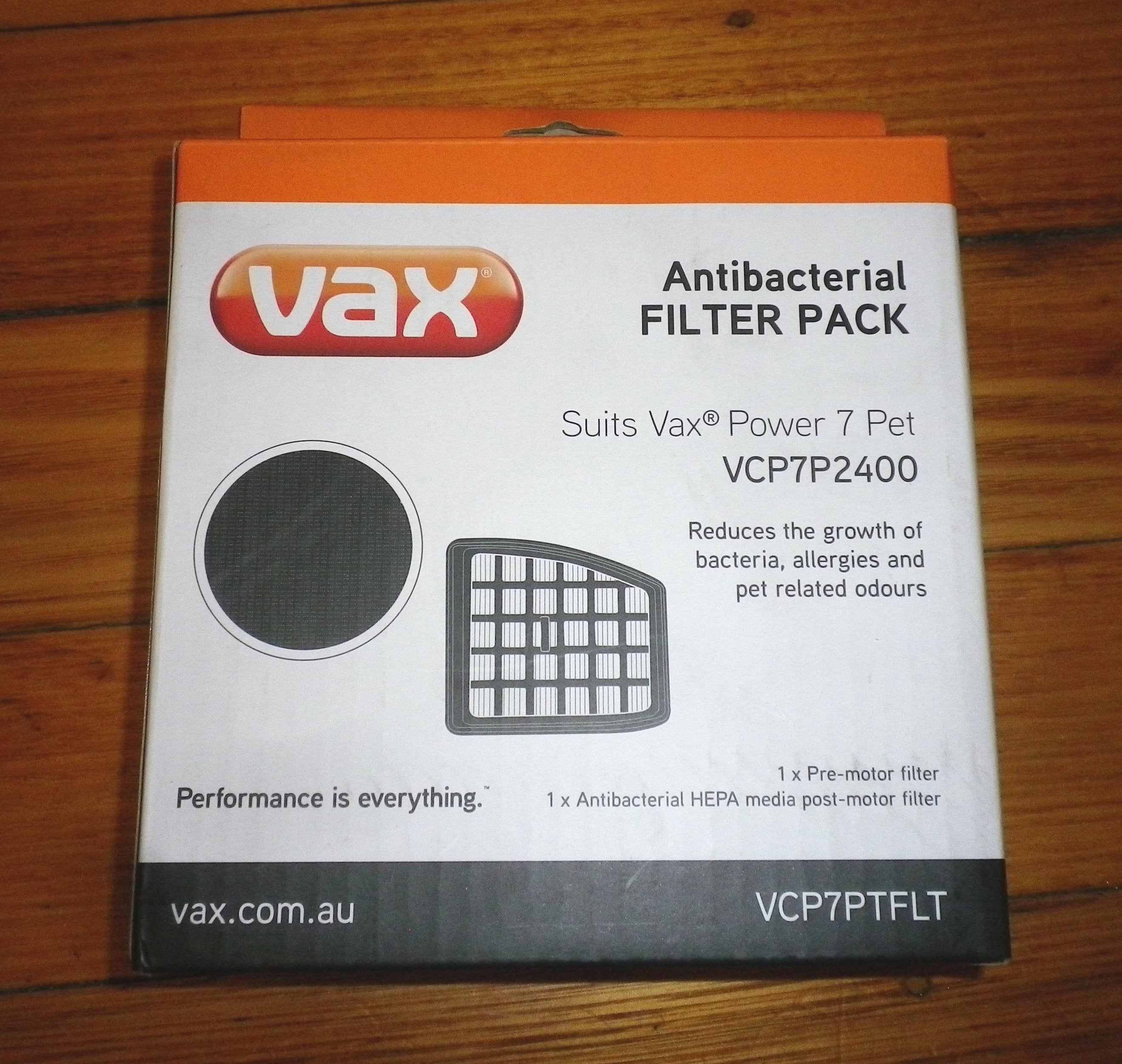Genuine Vax Antibacterial Hepa Filter Set for Power 7 Pet Vacuum Cleaner - Part No. VCP7PTFLT