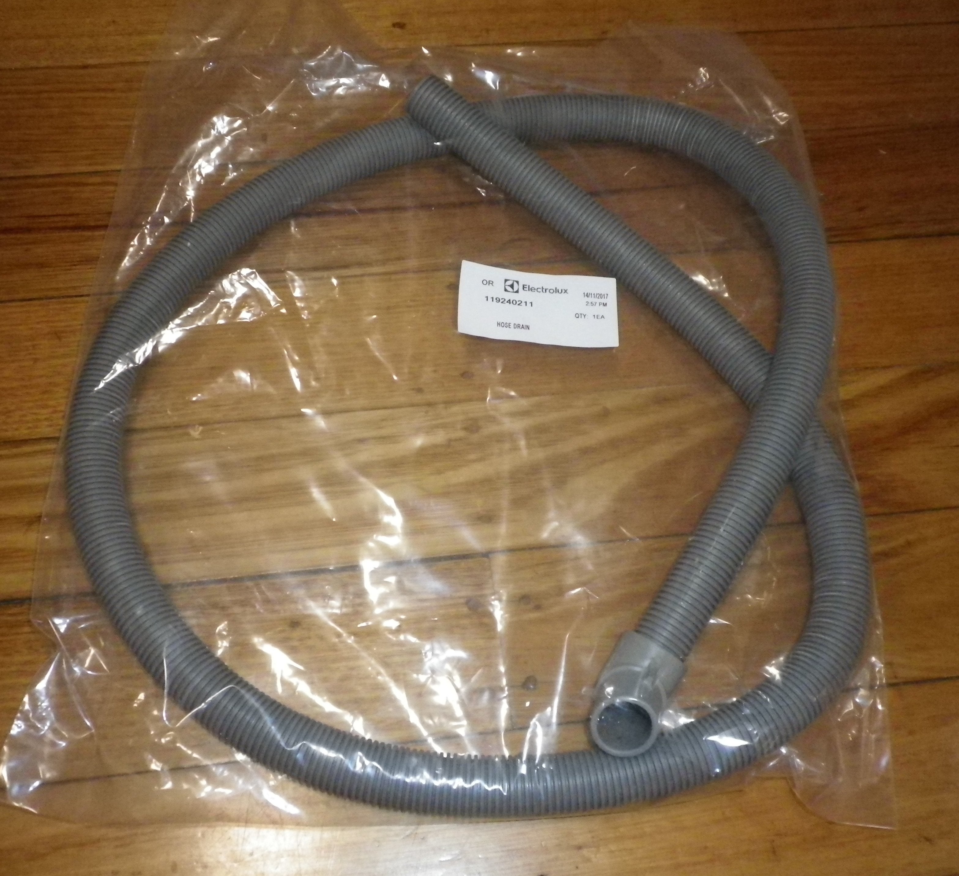 Simpson SWT Series 1.8m Plastic Washing Machine Drain Hose with Angled Rubber End - Part # 8581192402114