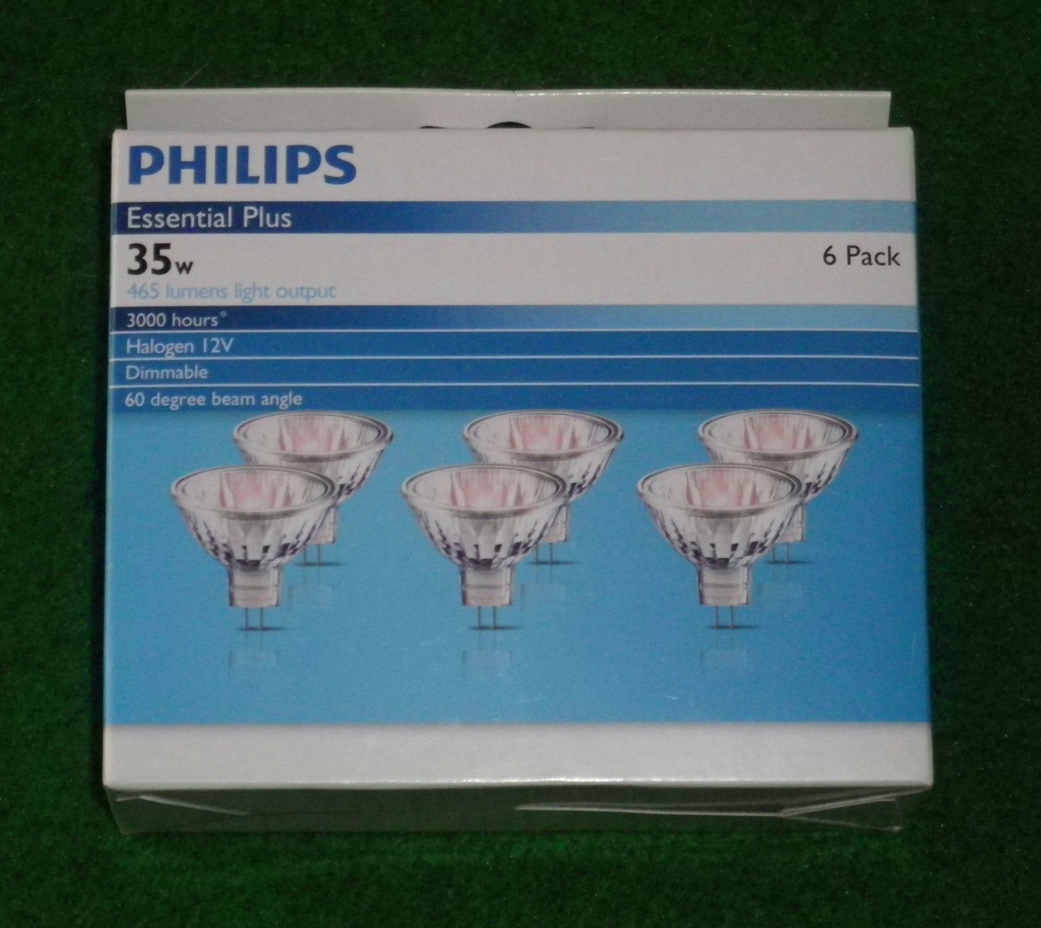 Philips 35-Watt 12-Volt MR16 60-Degree Dichroic Halogen Light Bulb (Pack of 6) - Product Code 231165
