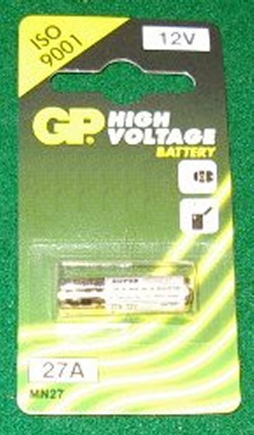 12V Single Cell GP27A Alkaline Battery for Car Alarm Remotes