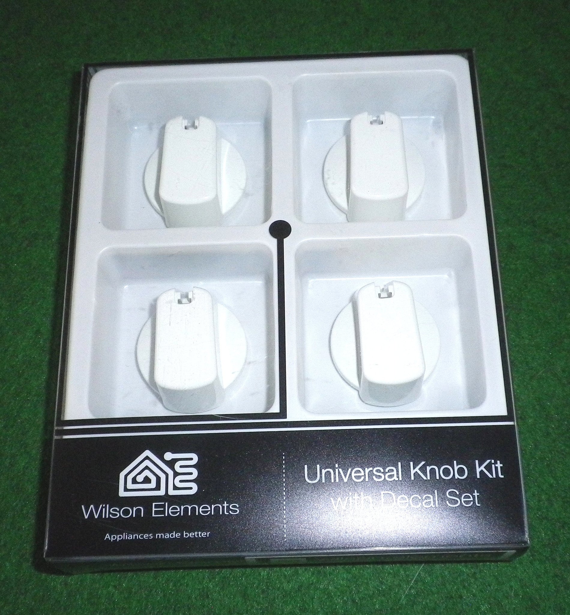 Universal White 40mm Gas or Electric Stove Control Knob Kit (Pack of 4) - Part Number UK-40W4