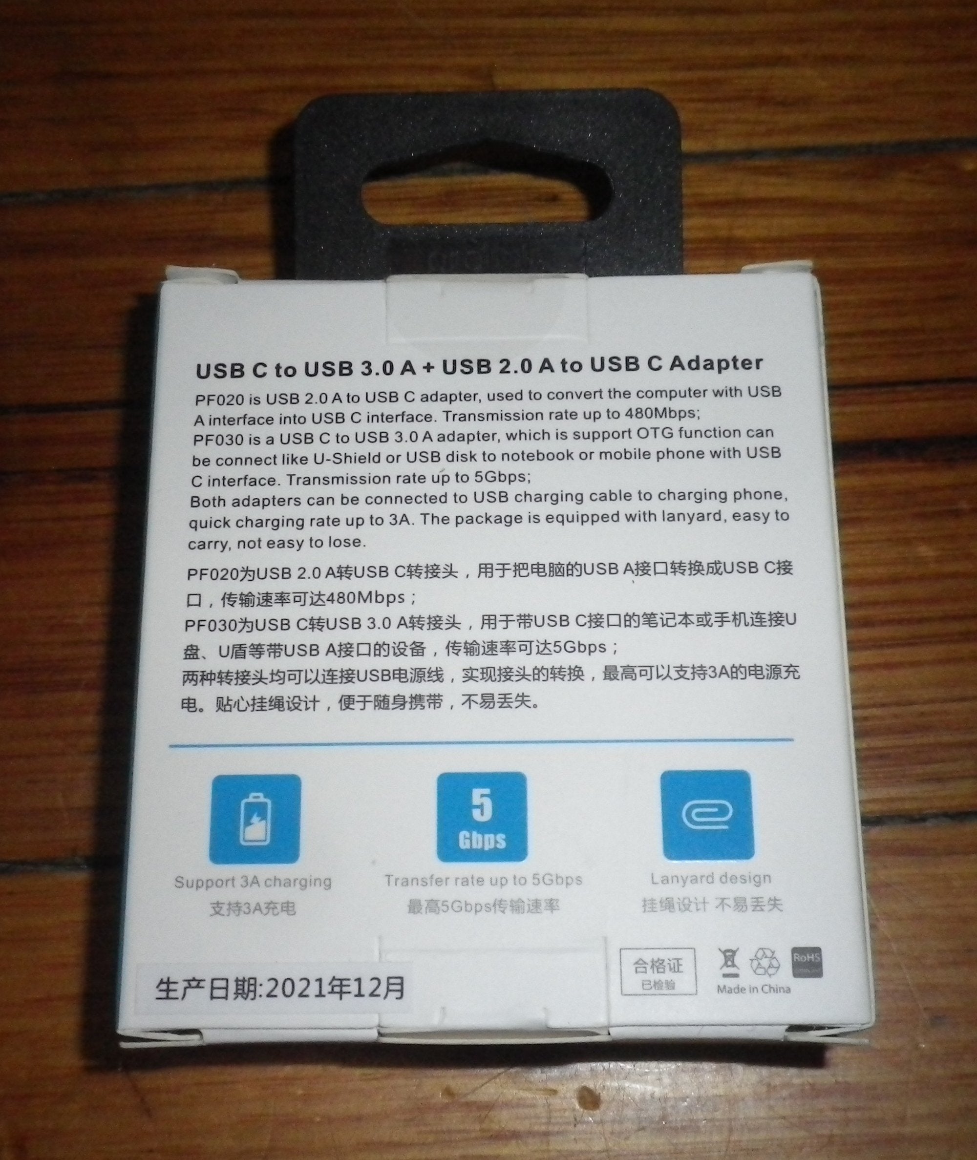 High - Quality USB - C Male to USB 3.0 A Female/Male + USB 2.0 A Male to USB - C Female/Male Adapter Set - Part # PF023