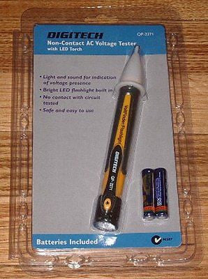 Non-Contact AC Voltage Tester 100V - 600VAC with LED Torch - Part # QP-2271